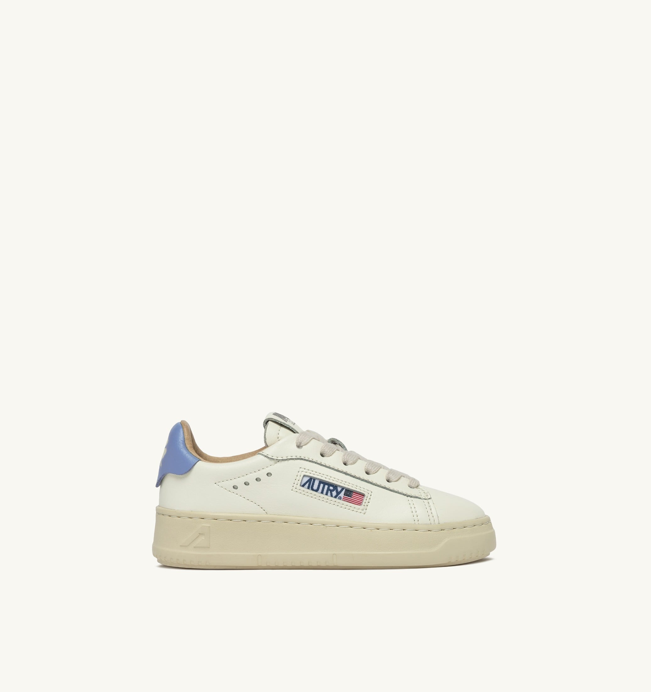 BASKETS DALLAS KIDS LOW EN CUIR MARSHMALLOW ET DELLA ROBBIA BLUE