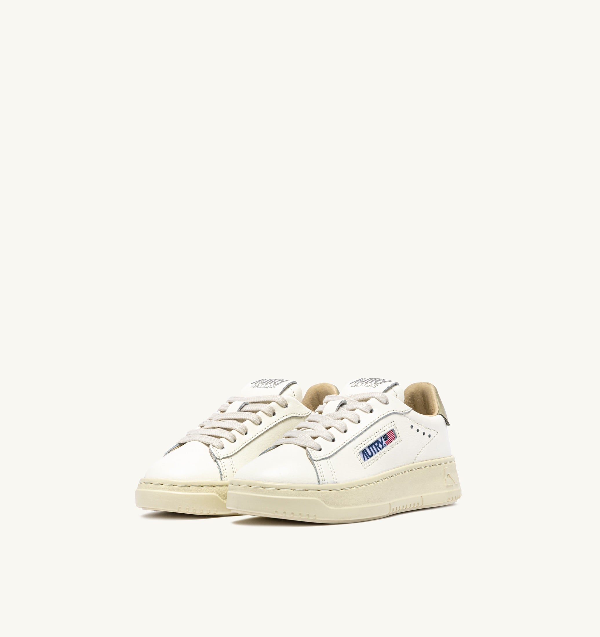 BASKETS DALLAS KIDS LOW EN CUIR MARSHMALLOW ET GRAY GREEN