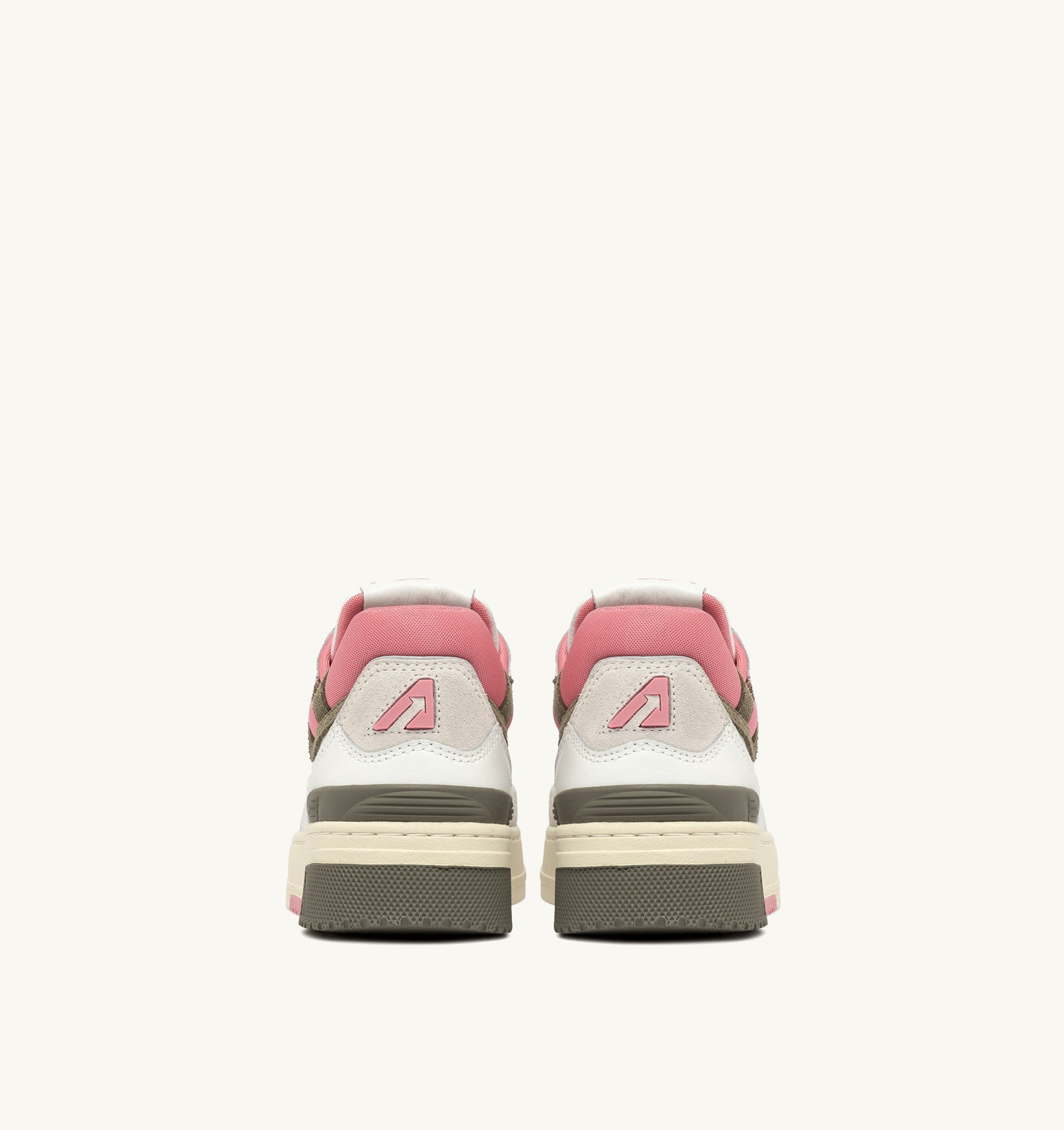 BASKETS CLC LOW EN CUIR ET DAIM COLORIS BLANC ET GERANIUM