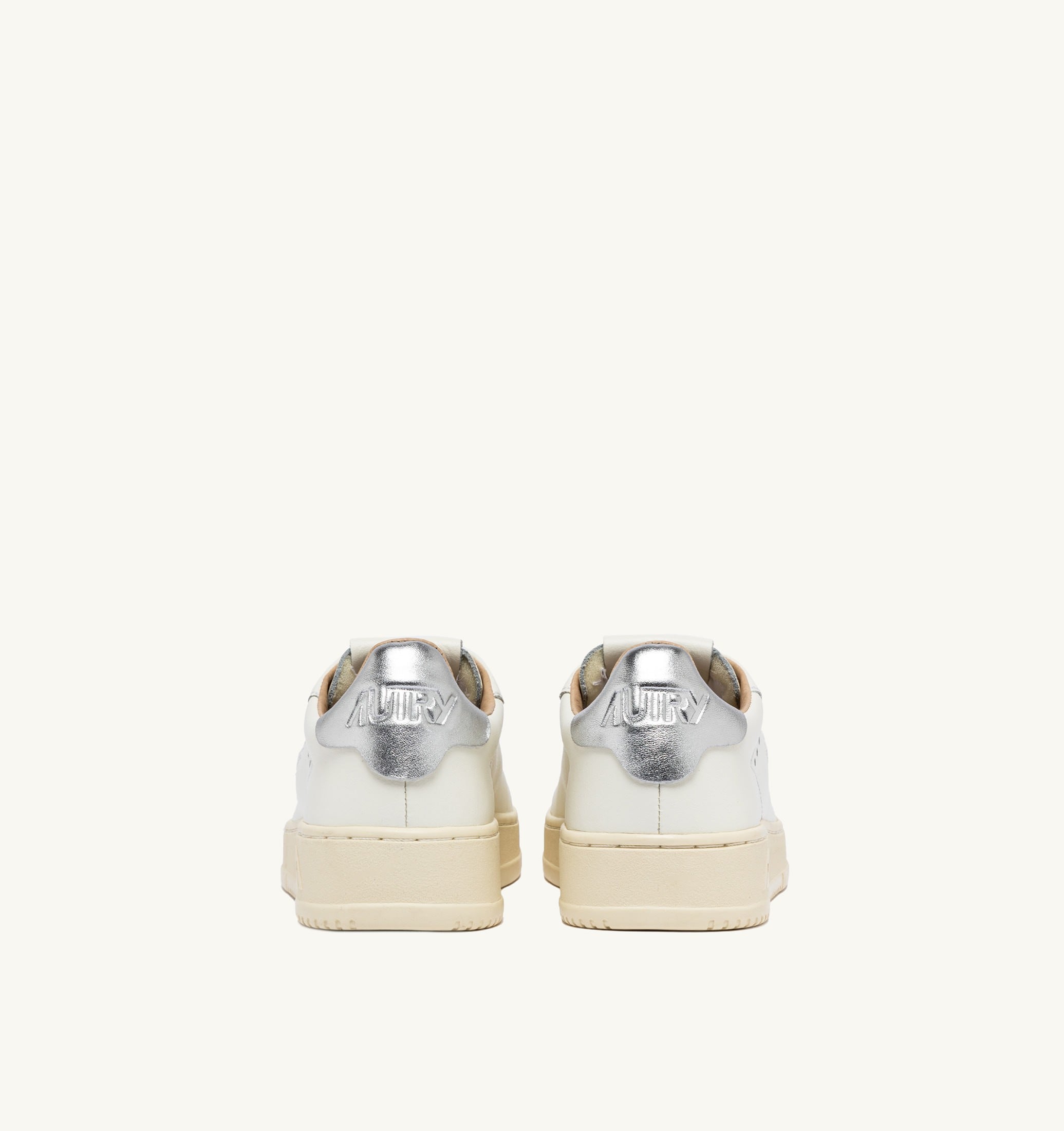 BASKETS DALLAS LOW EN CUIR BLANC ET ARGENT
