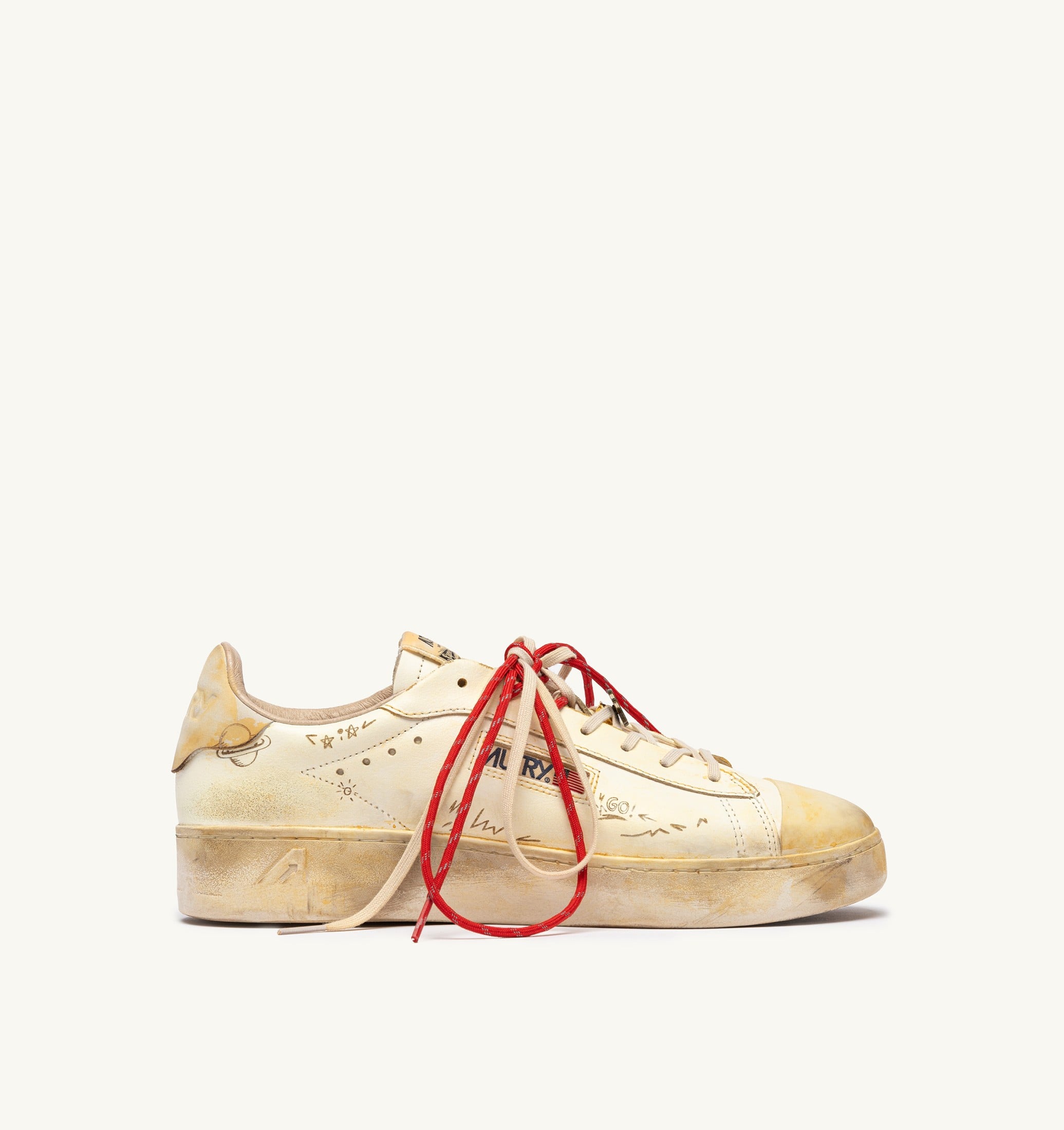 BASKETS DALLAS LOW SUPER VINTAGE EN CUIR MARSHMALLOW