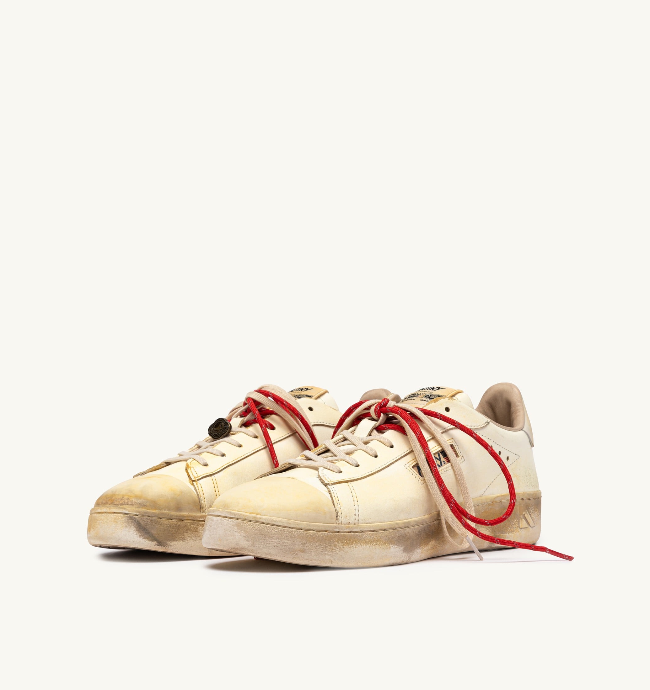 BASKETS DALLAS LOW SUPER VINTAGE EN CUIR MARSHMALLOW