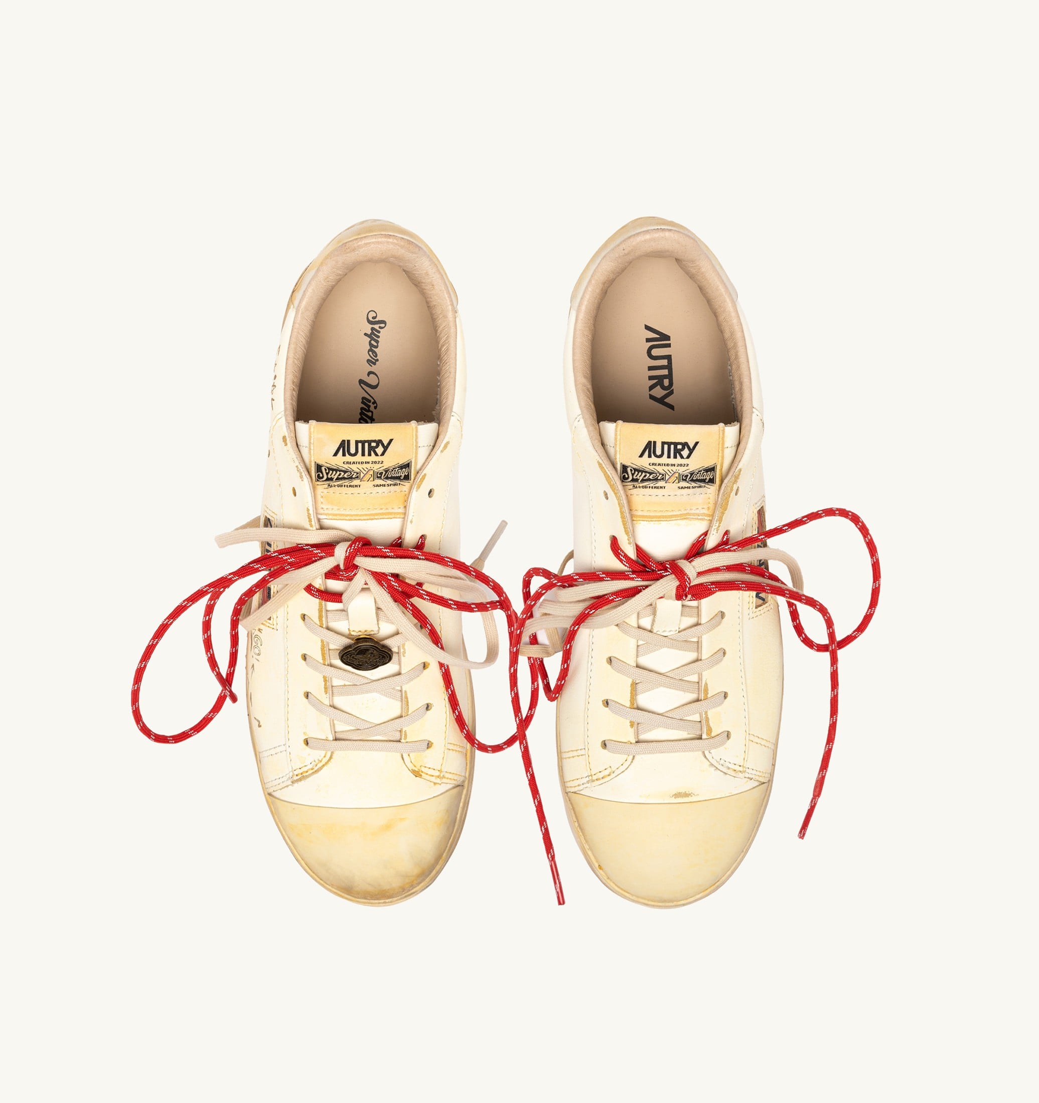BASKETS DALLAS LOW SUPER VINTAGE EN CUIR MARSHMALLOW