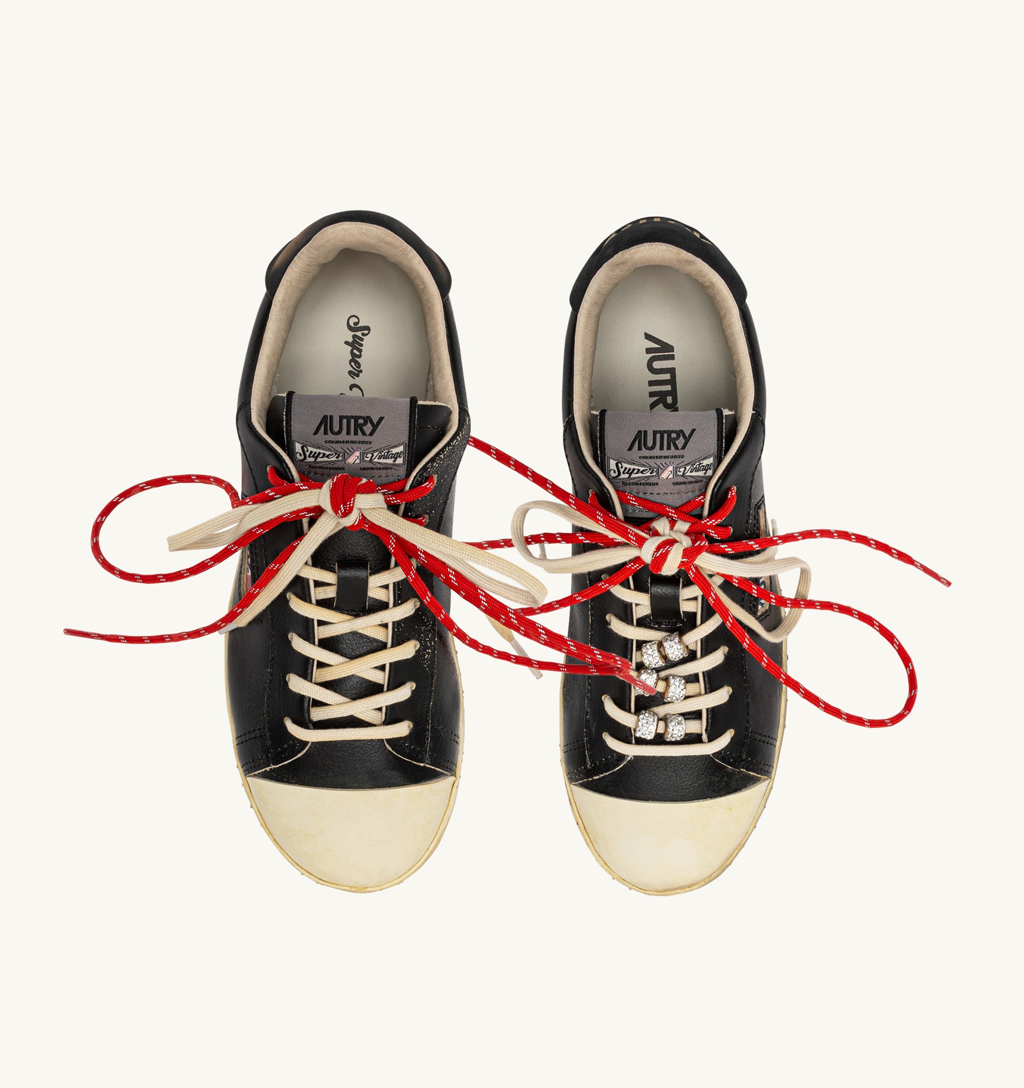 BASKETS DALLAS LOW SUPER VINTAGE EN CUIR NOIR