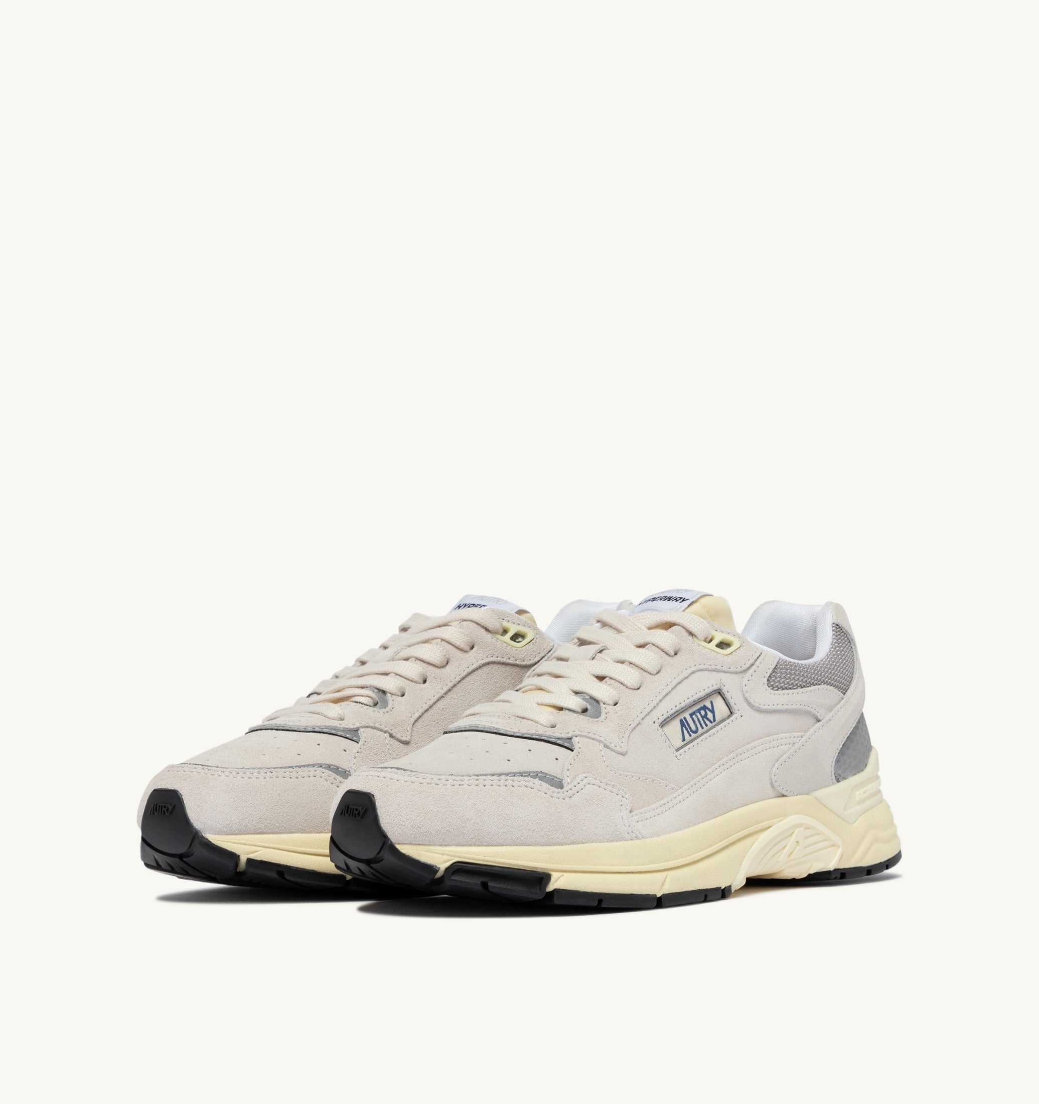 BASKETS HYPERWAY EN MESH ET DAIM BLANC ET ARGENT