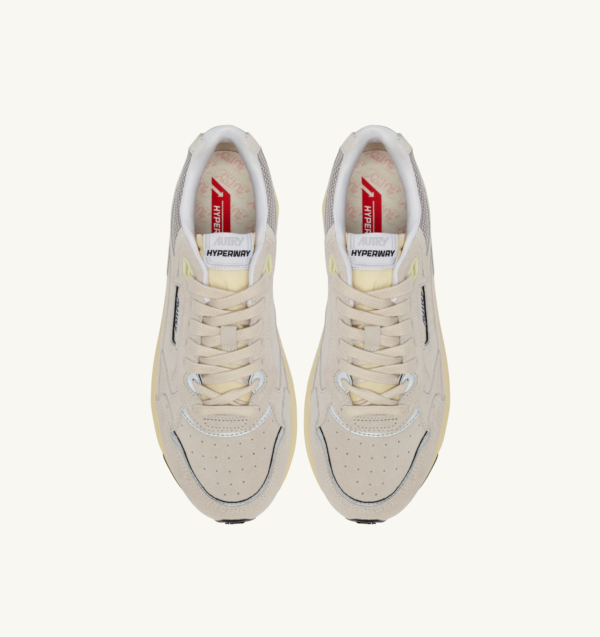 BASKETS HYPERWAY EN MESH ET DAIM BLANC ET ARGENT