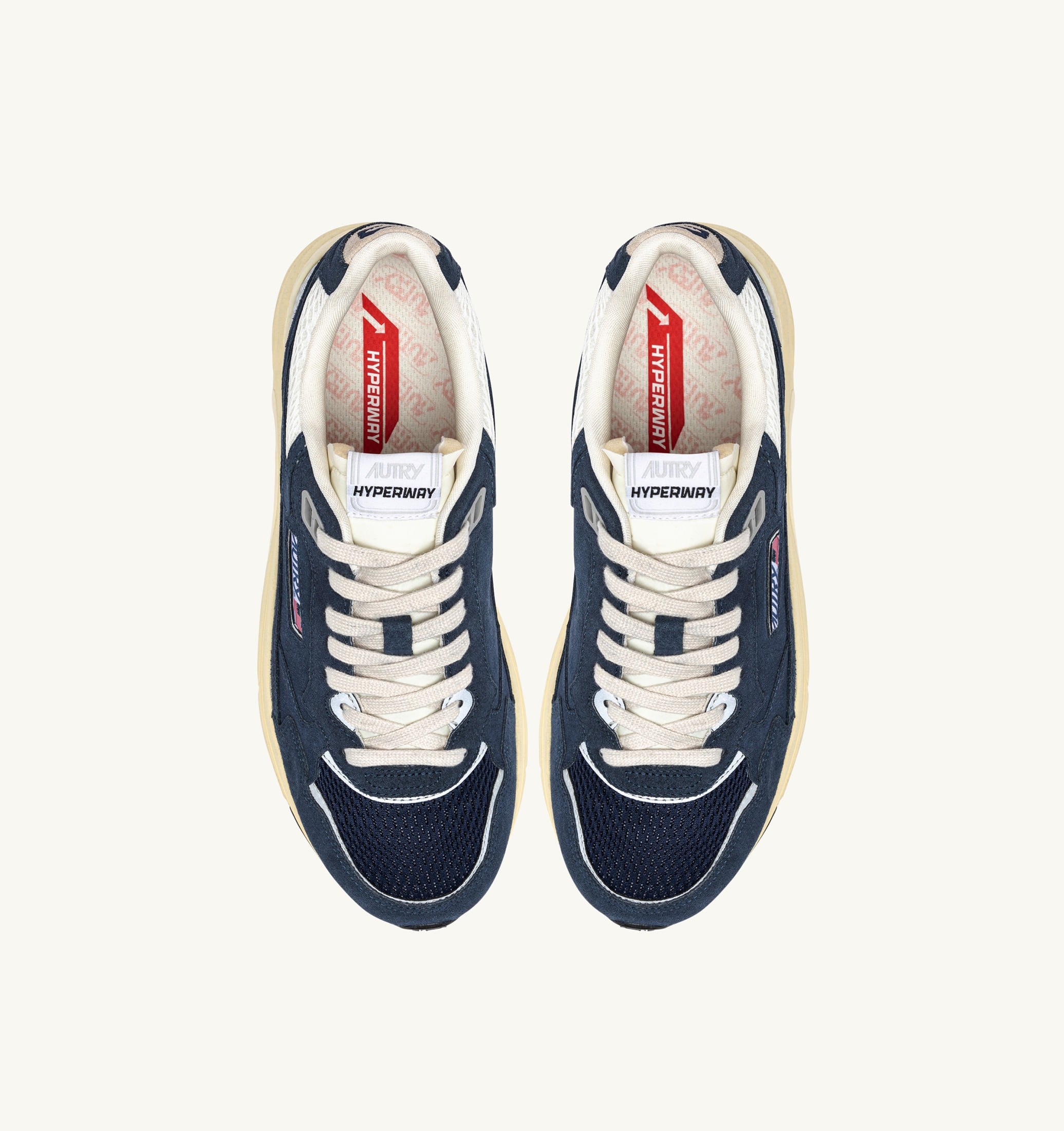 BASKETS HYPERWAY EN MESH ET DAIM BLUETTE ET MARSHMALLOW