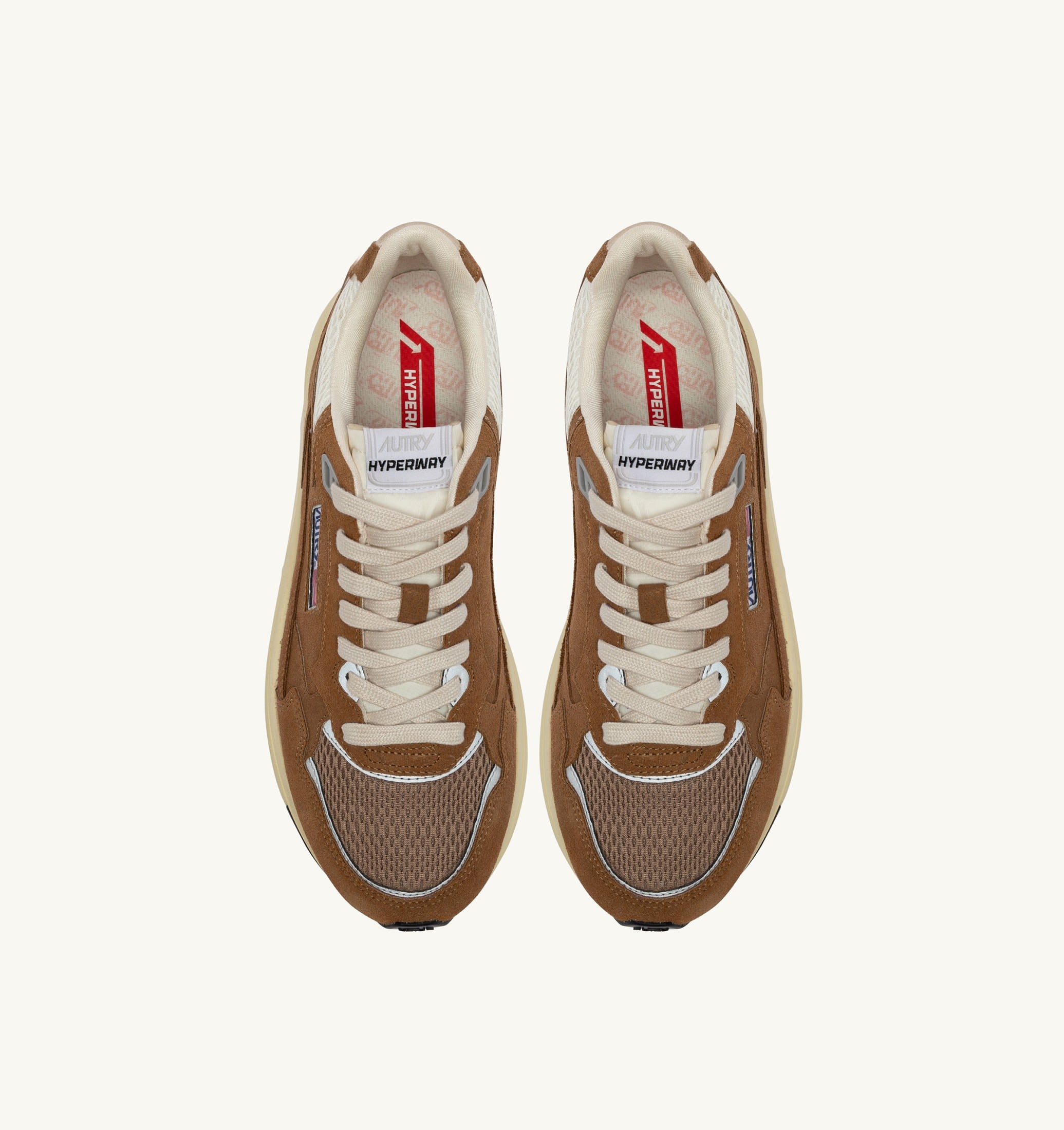 BASKETS HYPERWAY EN MESH ET DAIM CIGAR ET ARGENT