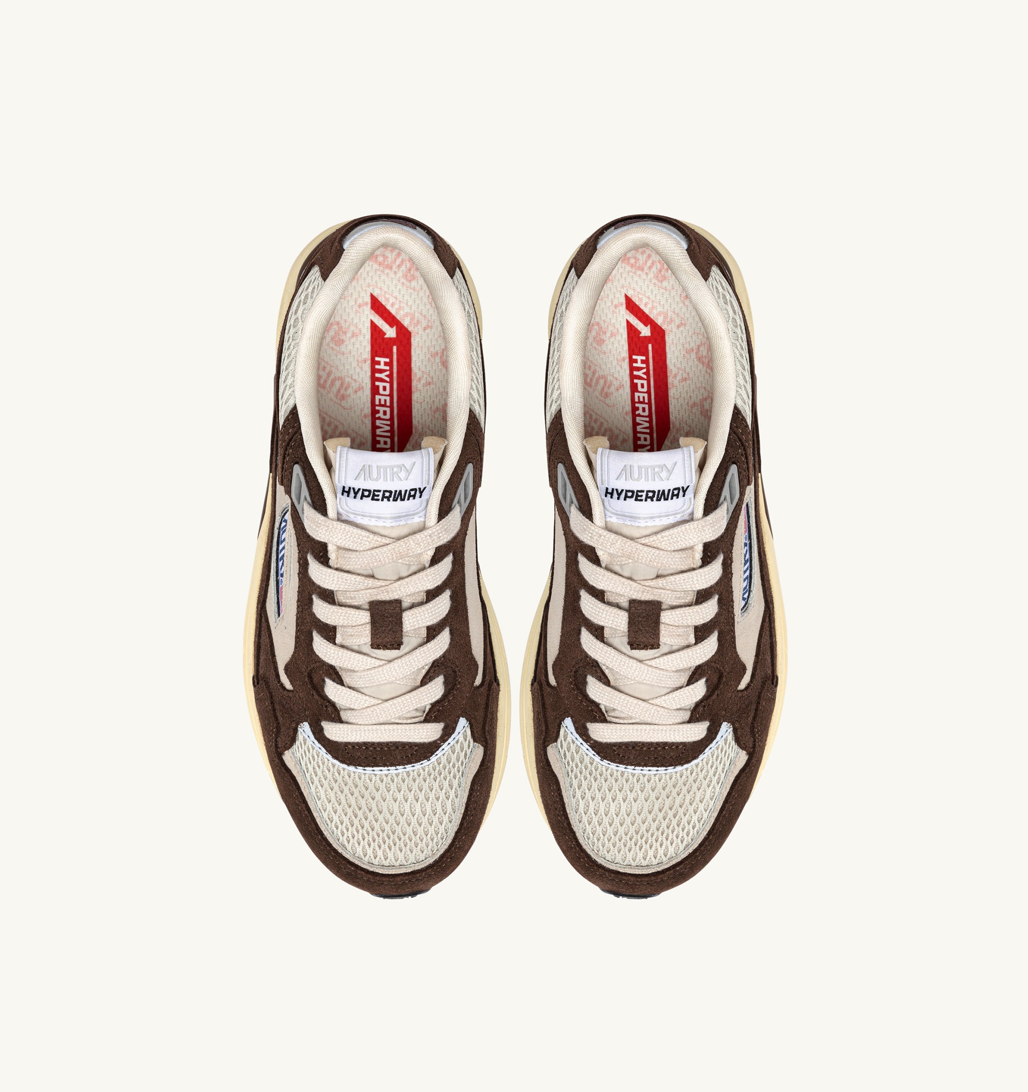BASKETS HYPERWAY EN MESH ET DAIM SAND ET TERRACOTTA