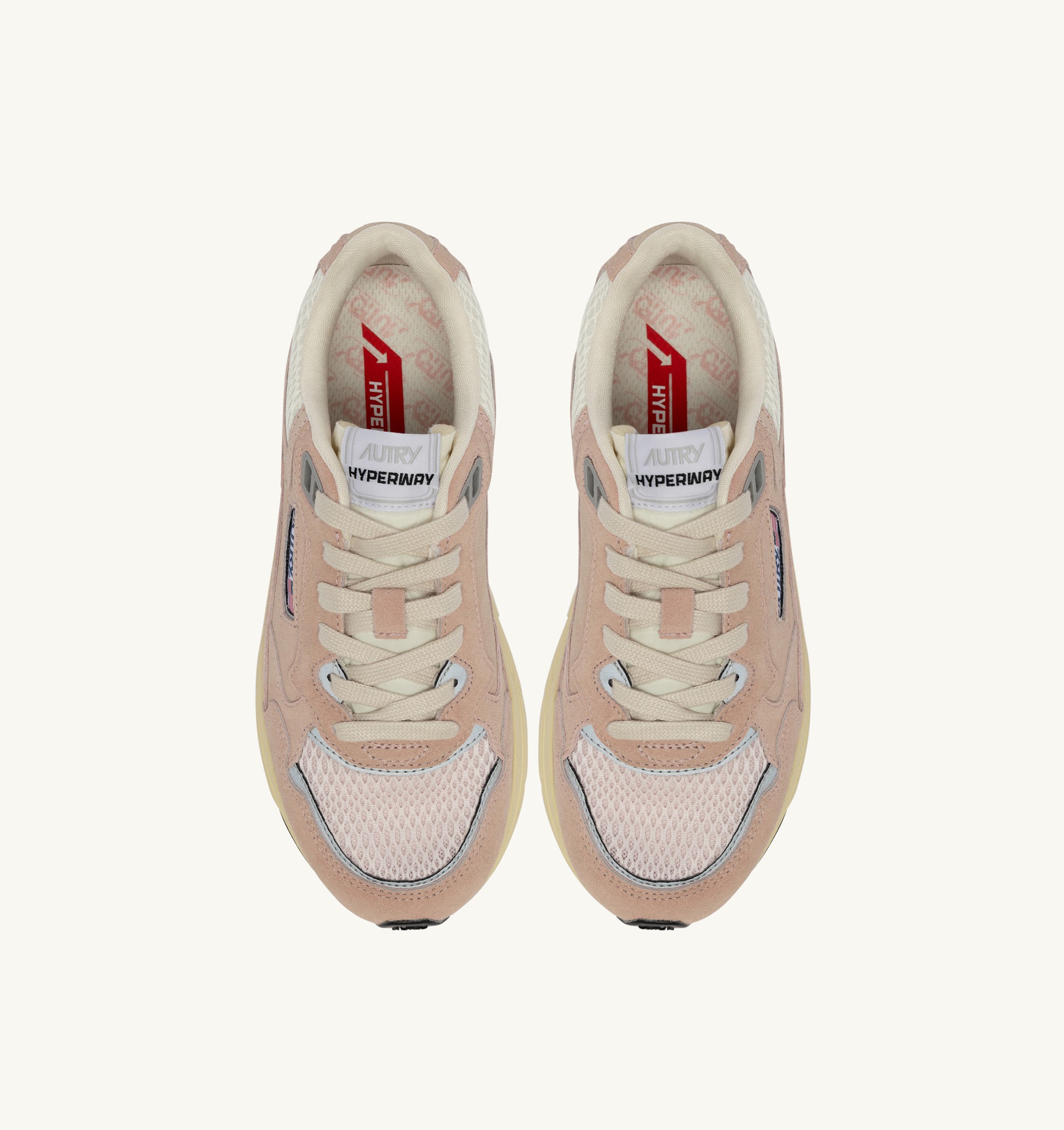 BASKETS HYPERWAY EN MESH ET DAIM SILK ET MARSHMALLOW
