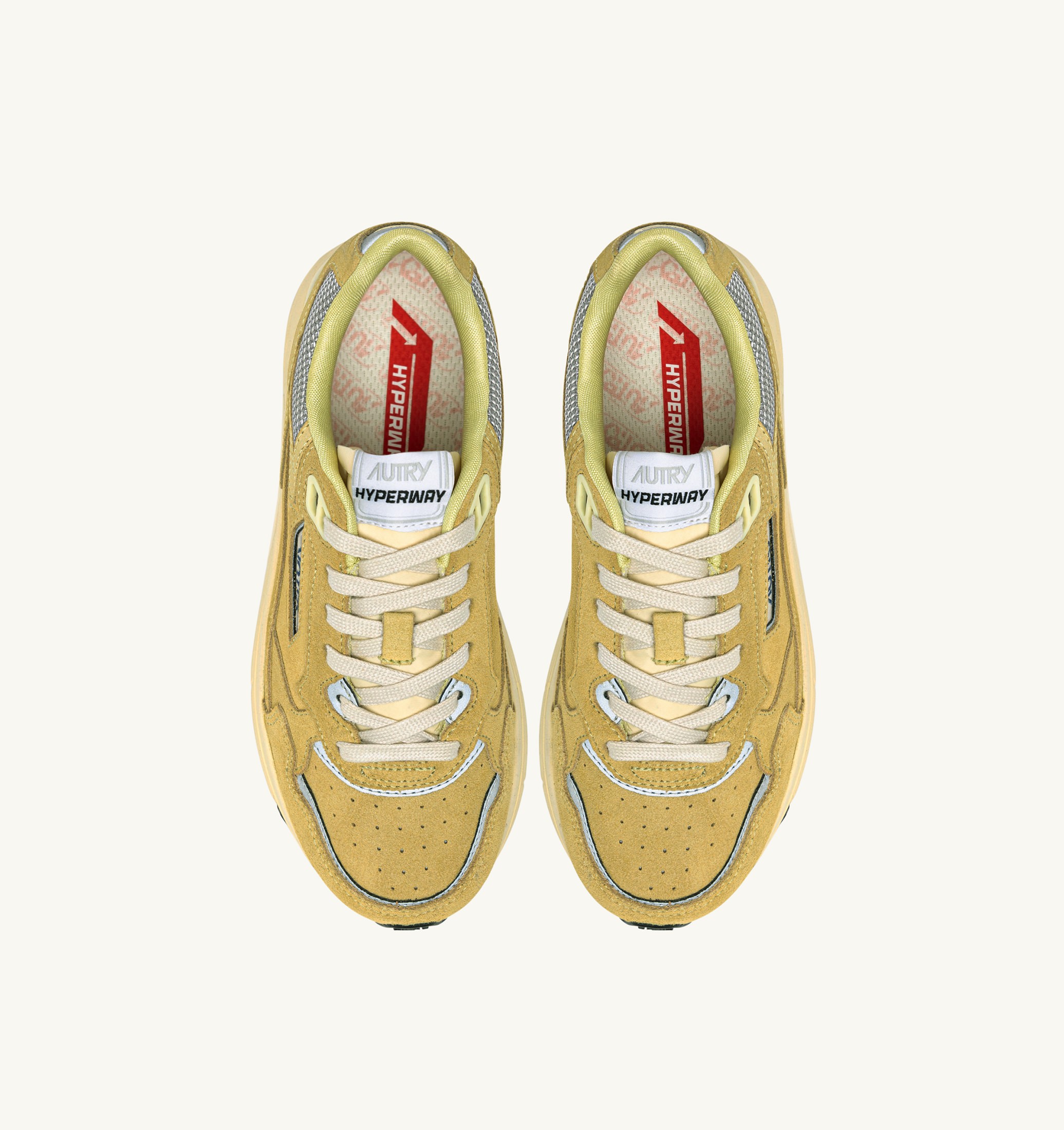 BASKETS HYPERWAY EN MESH ET DAIM SOUTHERN MOSS ET ARGENT