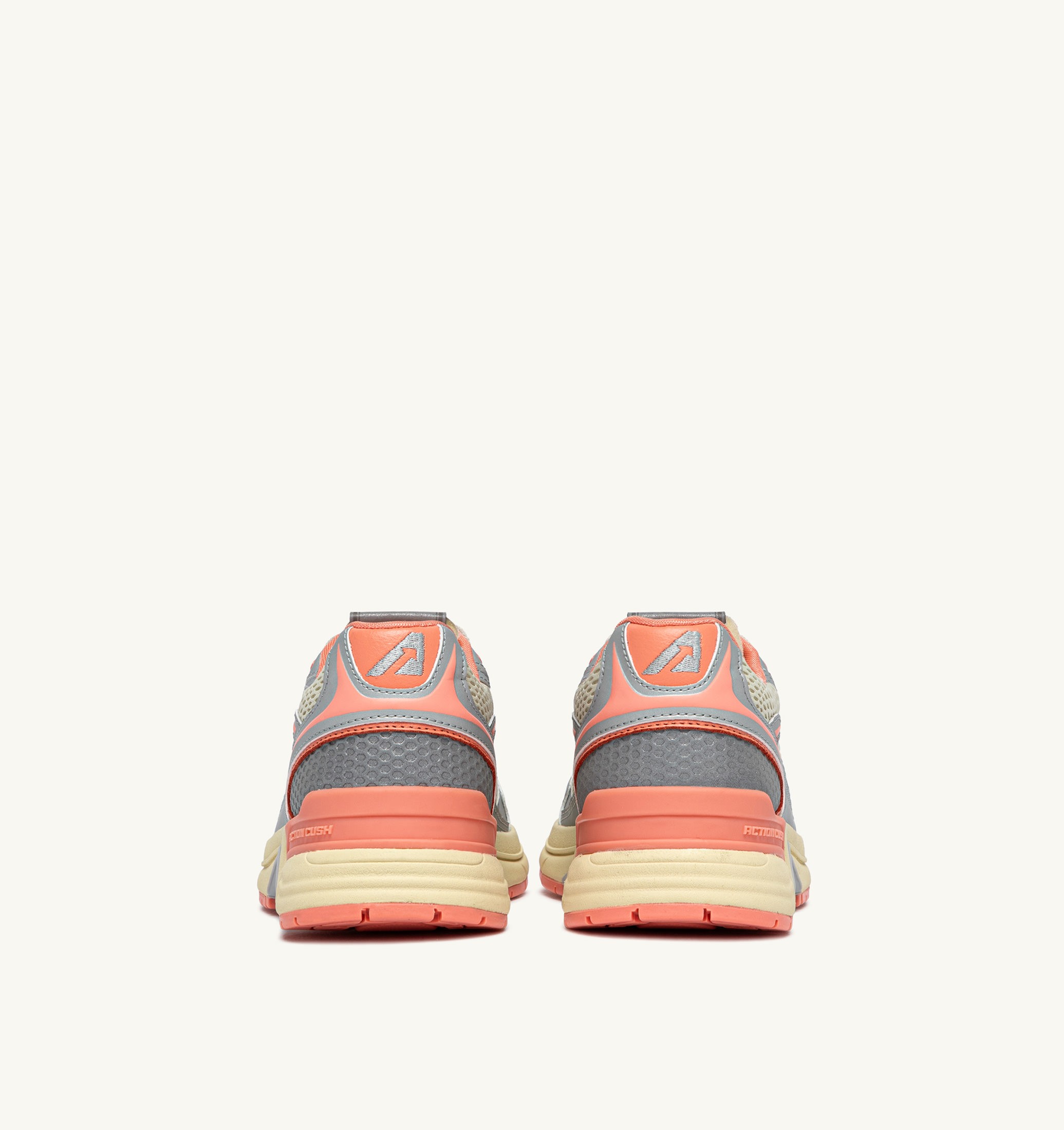 BASKETS HYPERWAY EN CUIR SYNTHÉTIQUE ET MESH ARGENT ASPARAGUS ET PEACH PINK