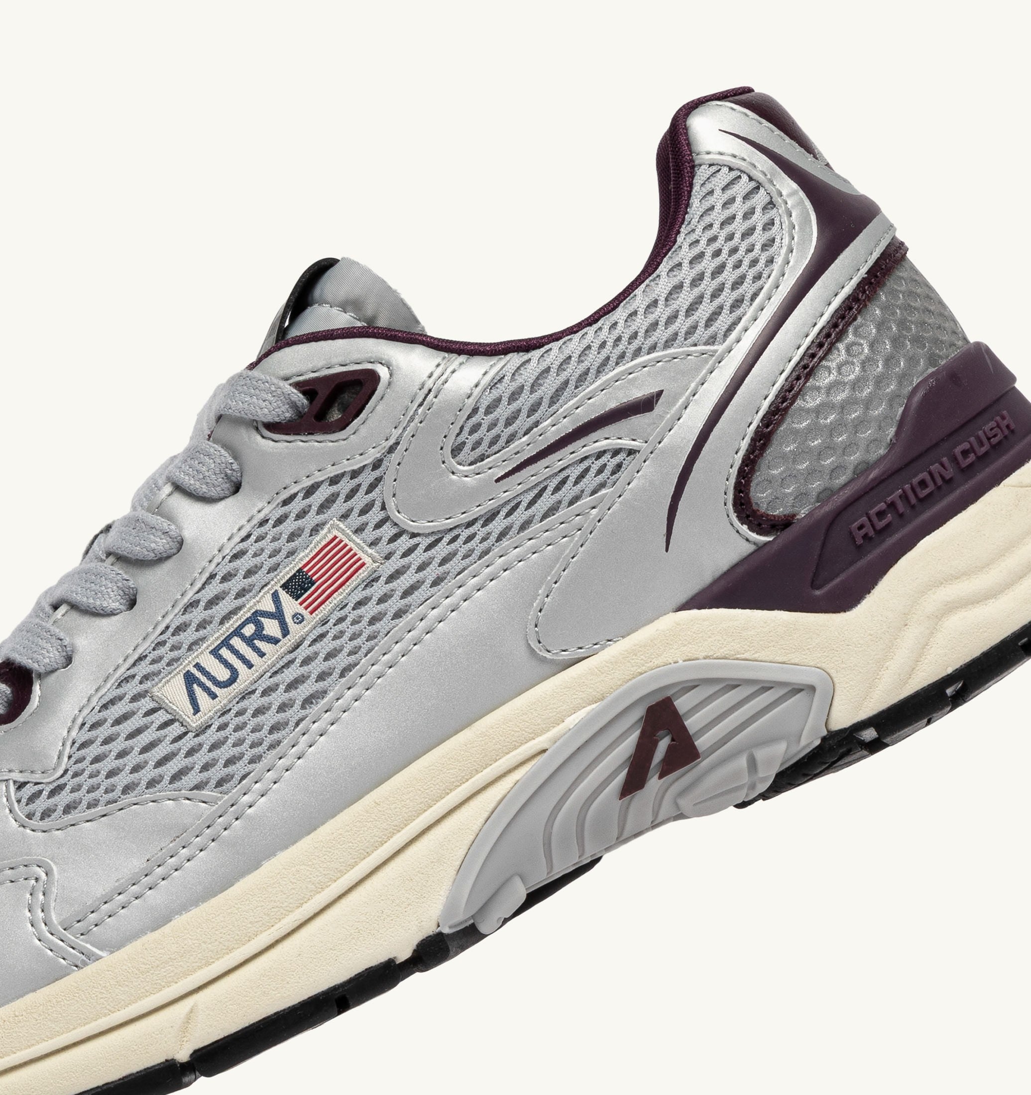 BASKETS HYPERWAY EN CUIR SYNTHÉTIQUE ET MESH ARGENT HARBOR MIST ET FIG