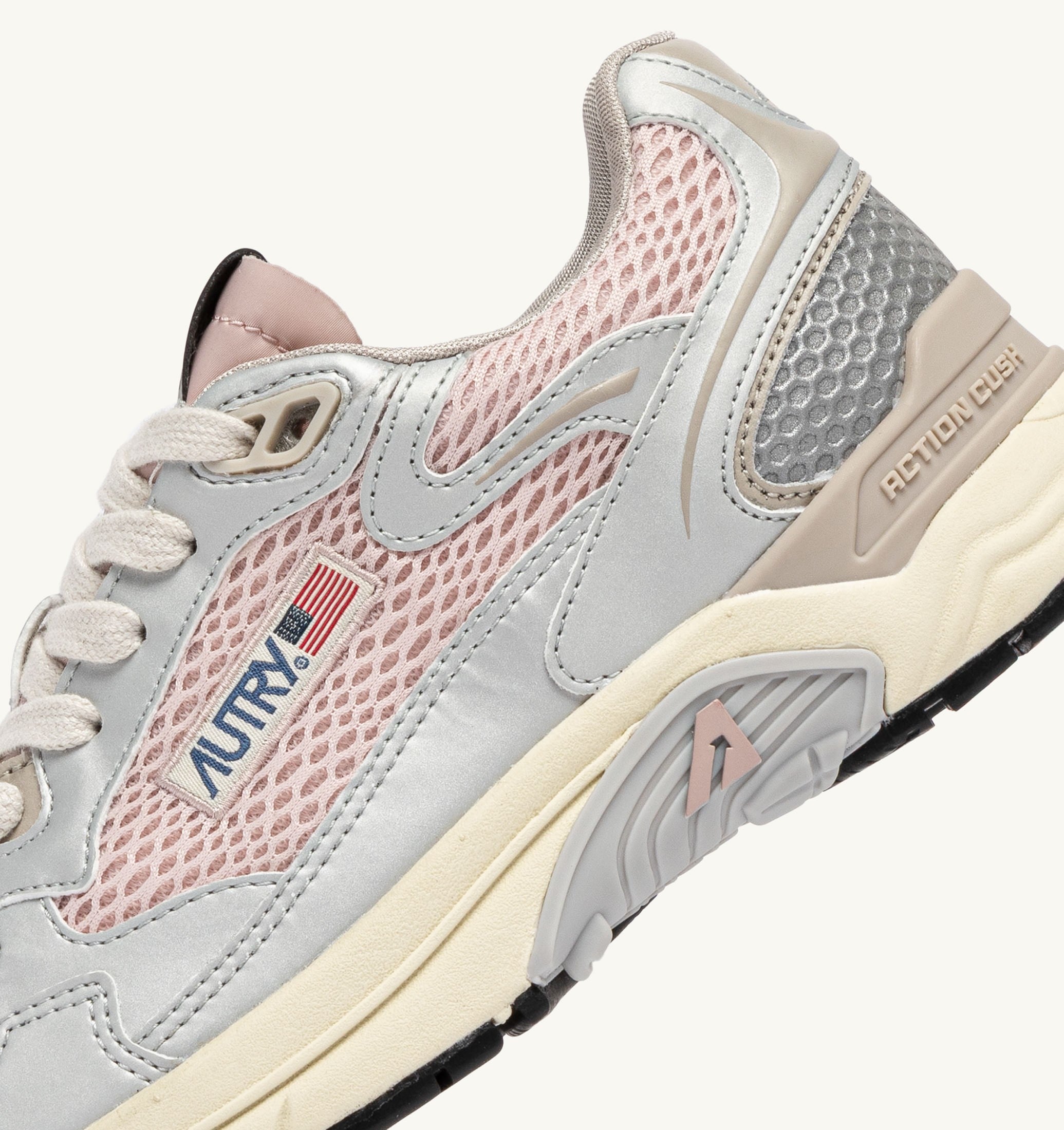 BASKETS HYPERWAY EN CUIR SYNTHÉTIQUE ET MESH ARGENT POWDER ET FEATHER GRAY