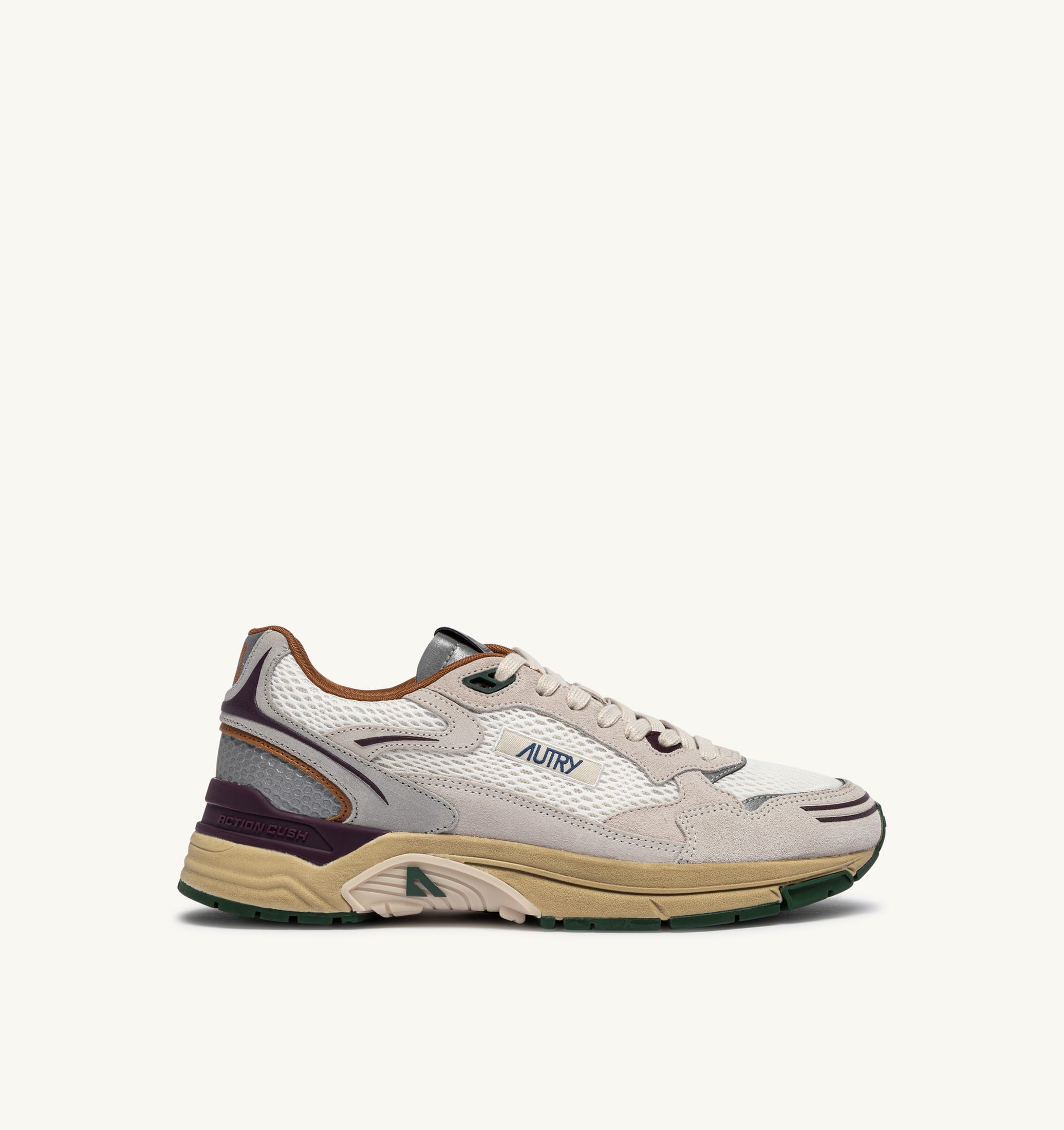 BASKETS HYPERWAY EN DAIM ET MESH BLANC ET FIG