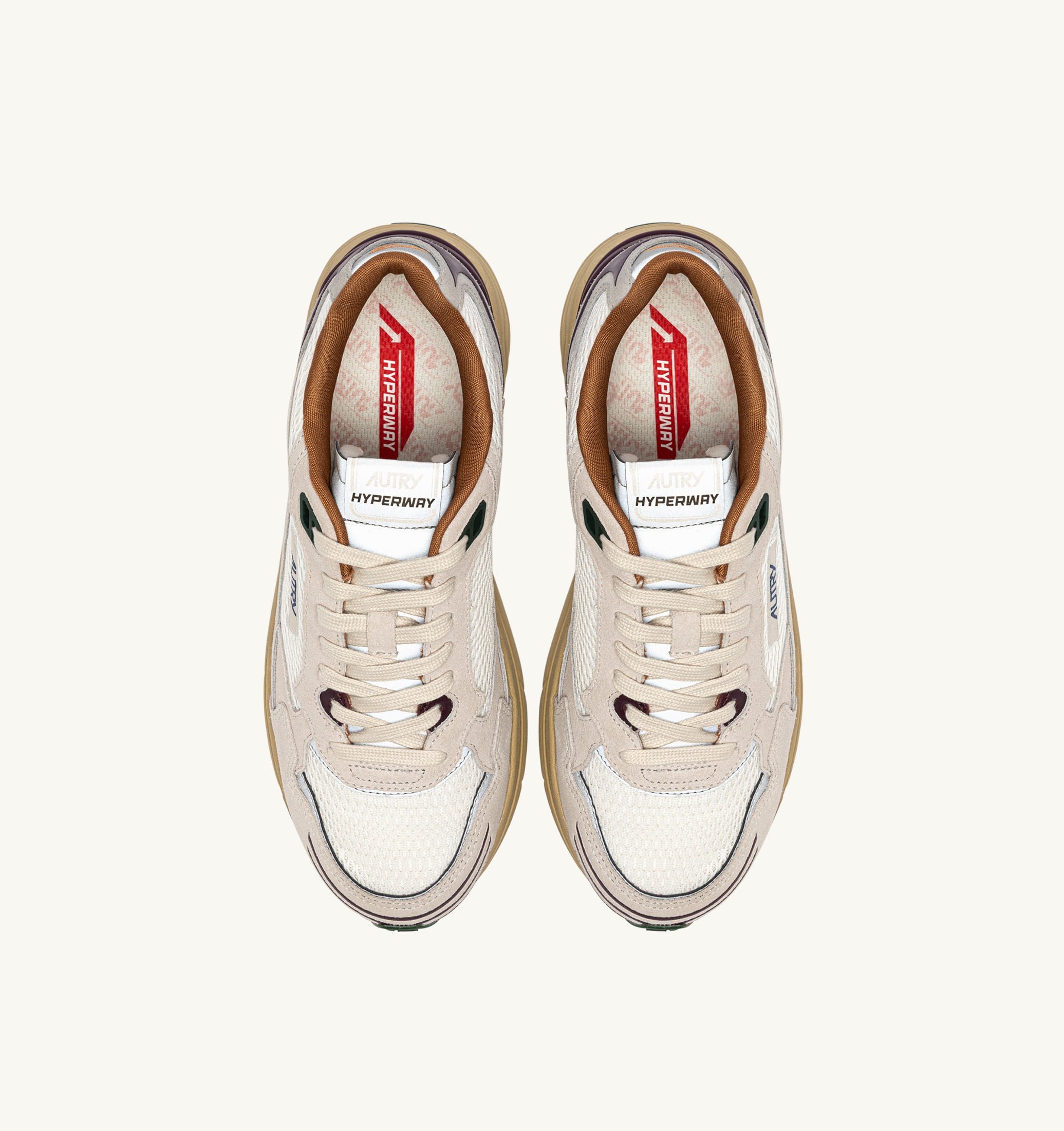 BASKETS HYPERWAY EN DAIM ET MESH BLANC ET FIG