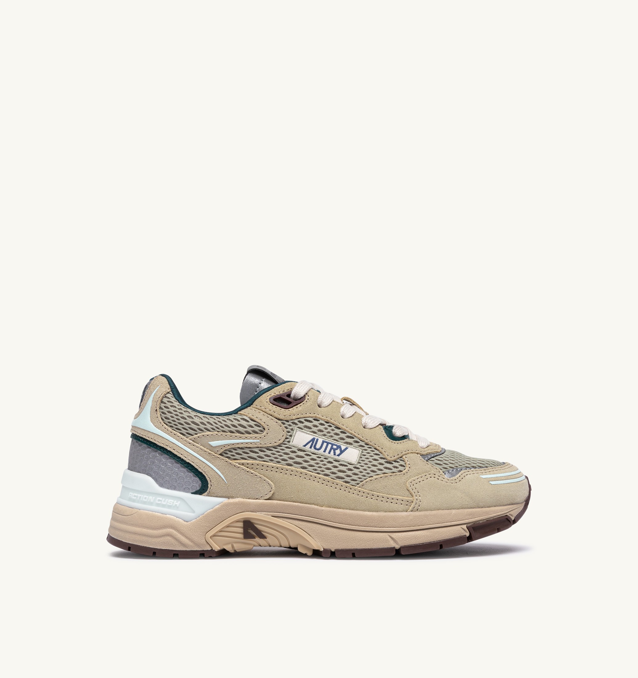 BASKETS HYPERWAY EN DAIM ET MESH ÉCRU ET SPA BLUE