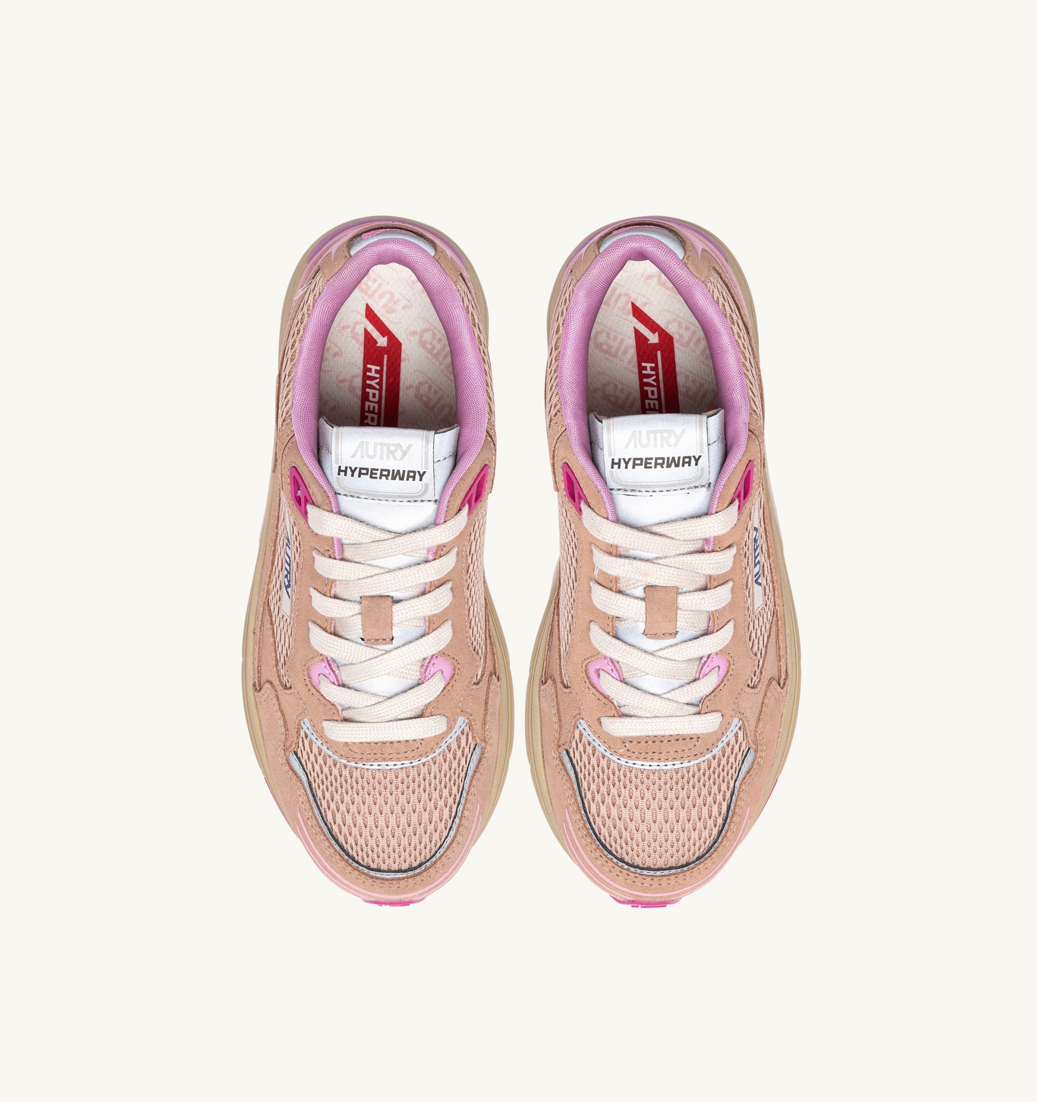 BASKETS HYPERWAY EN DAIM ET MESH PHARD PINK ET DOLPHIN