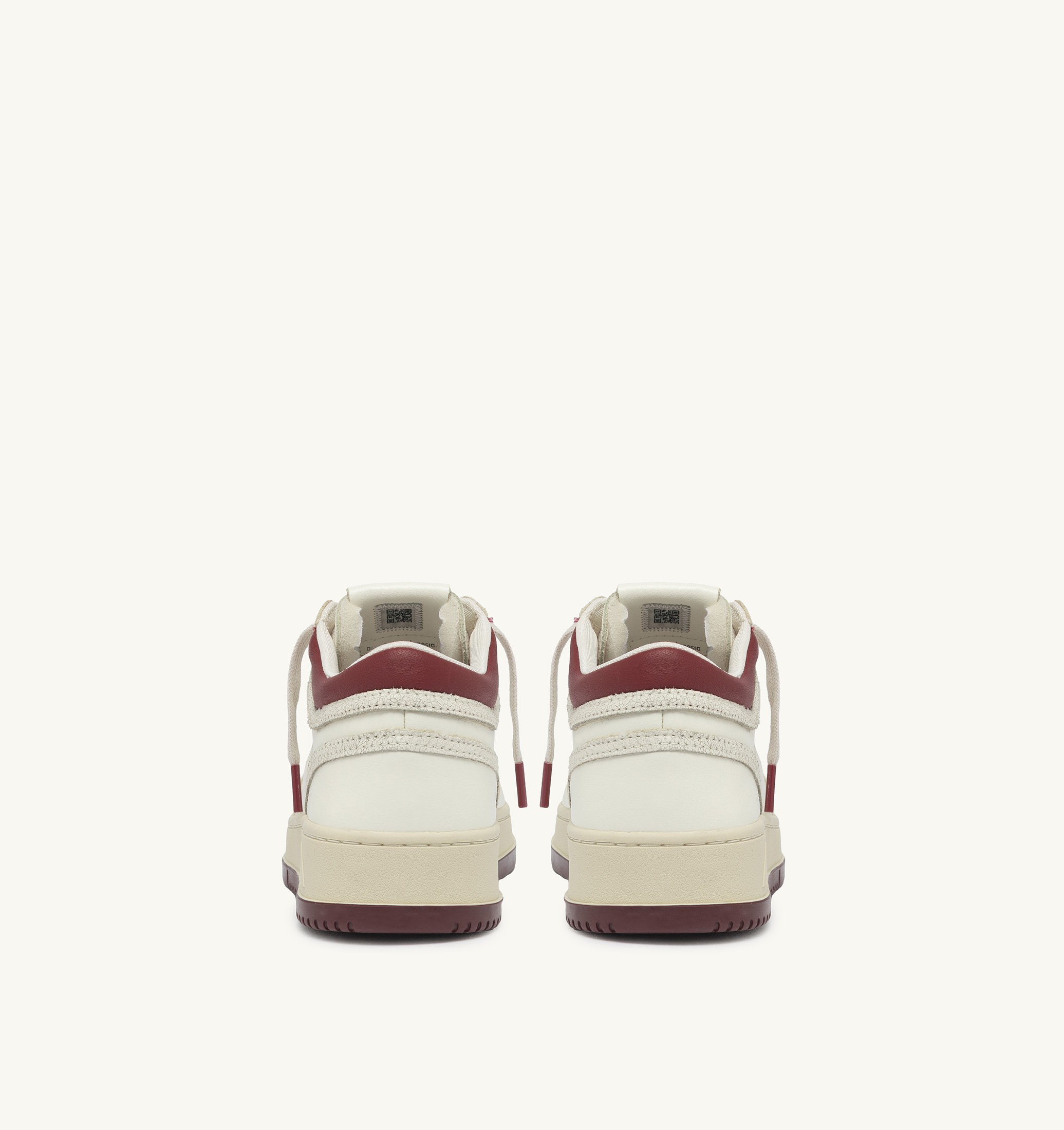 BASKETS MED-WAY EN CUIR COLORIS MARSHMALLOW ET SYRAH