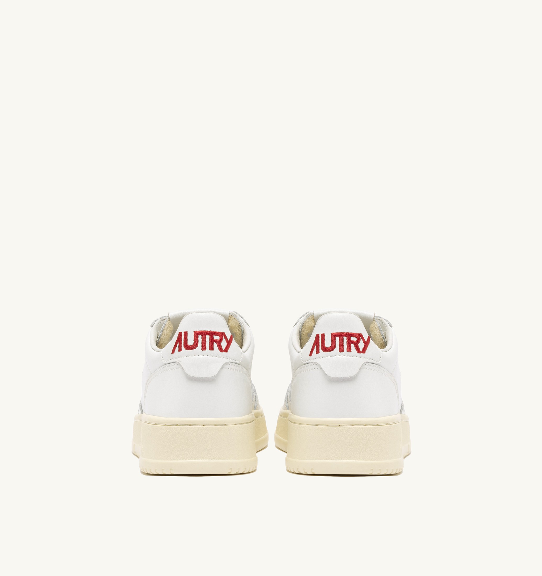 BASKETS MEDALIST 'LOVE' EN CUIR BLANC ET ROUGE