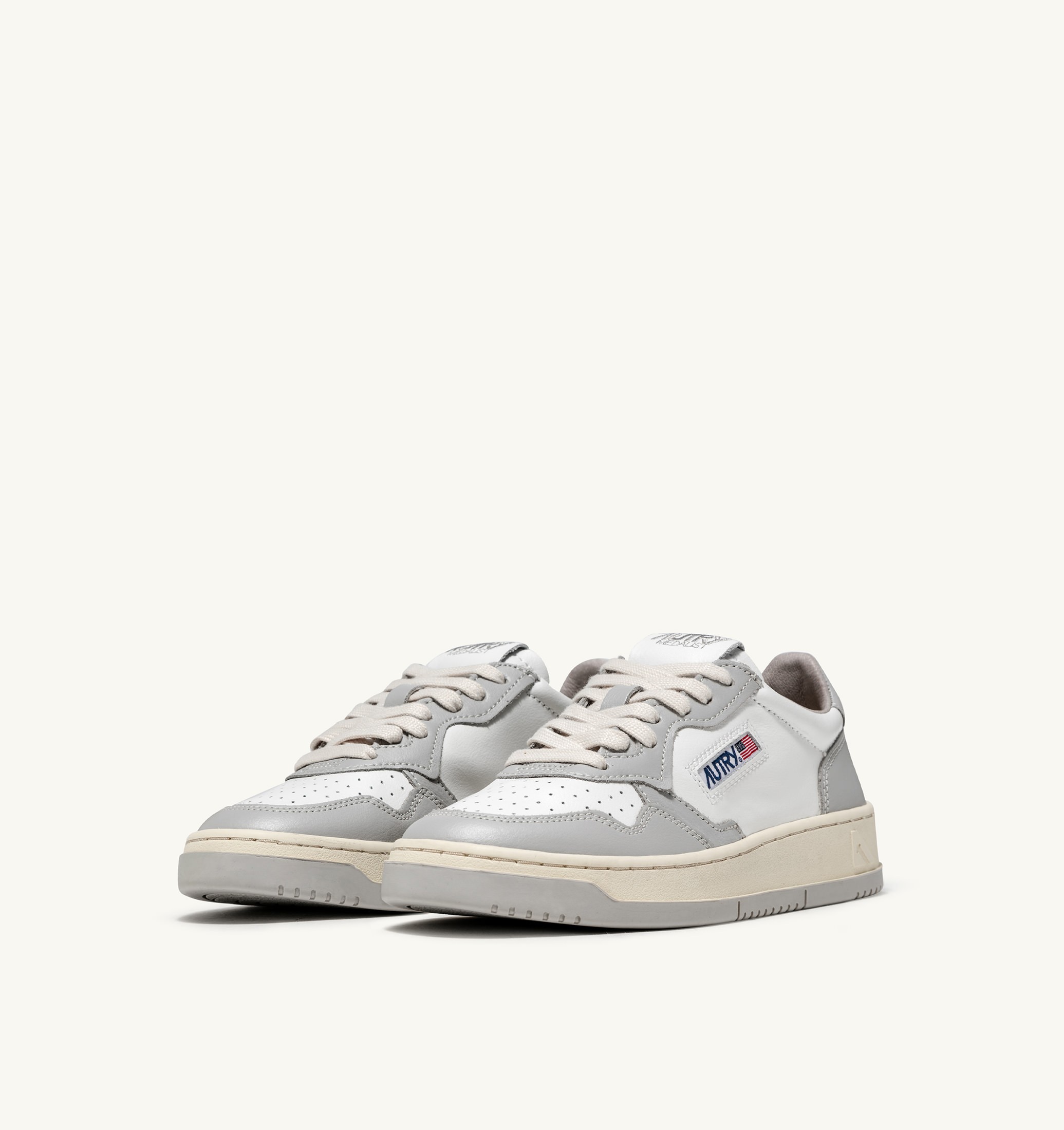 BASKETS MEDALIST LOW BICOLORE EN CUIR BLANC ET VAPOR