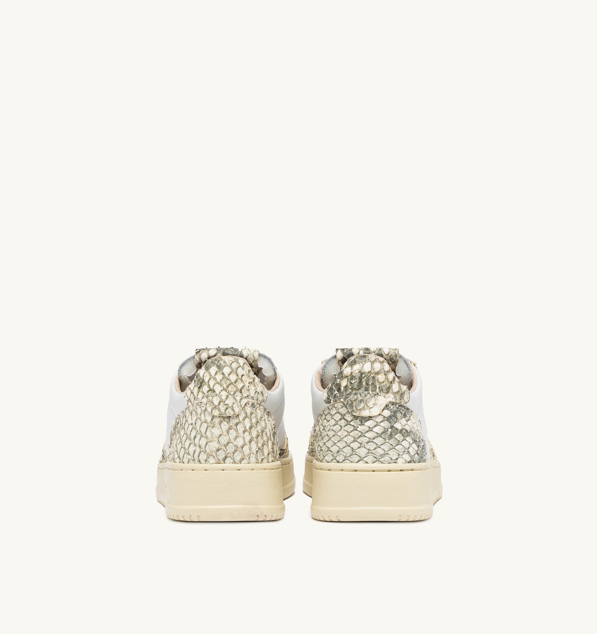 BASKETS MEDALIST LOW EN CUIR BLANC AVEC IMPRIMÉ SNAKE DIAMOND