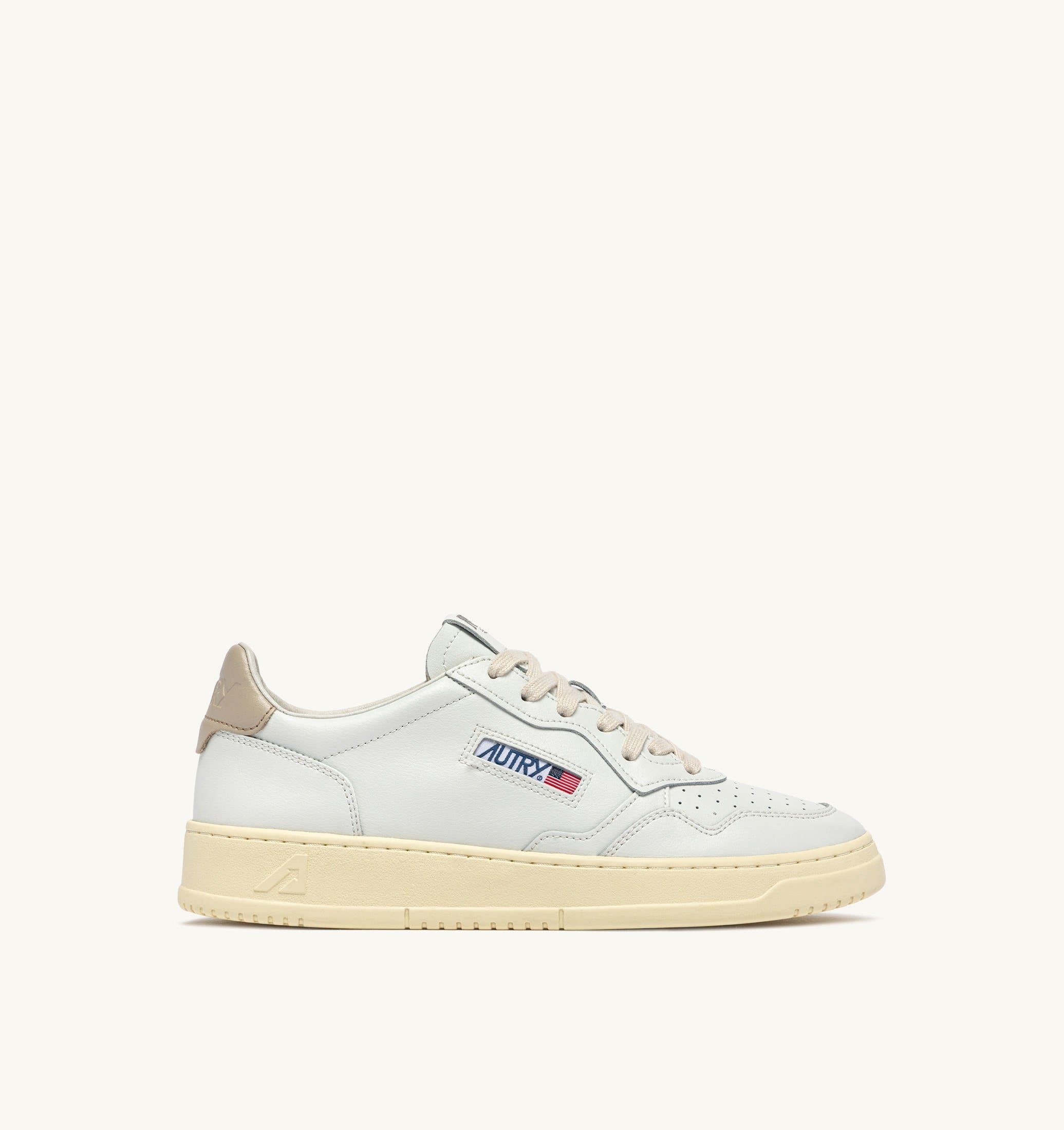 BASKETS MEDALIST LOW EN CUIR BLANC ET FEATHER GRAY