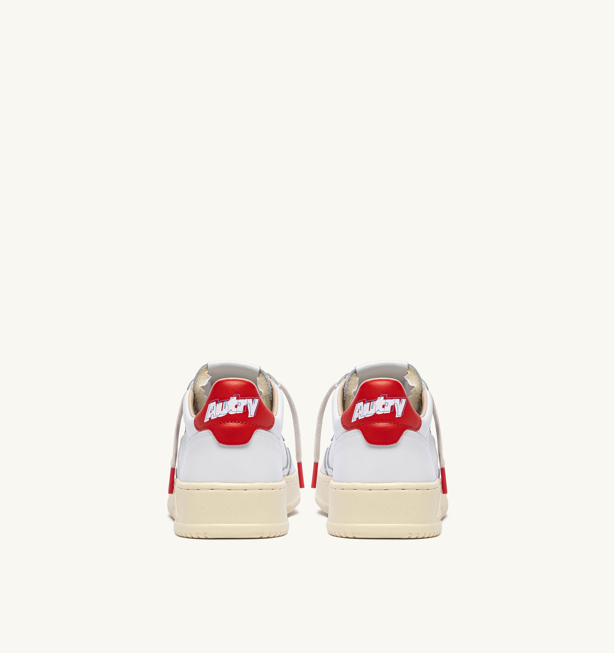 BASKETS MEDALIST LOW EN CUIR BLANC ET SPICY ORANGE