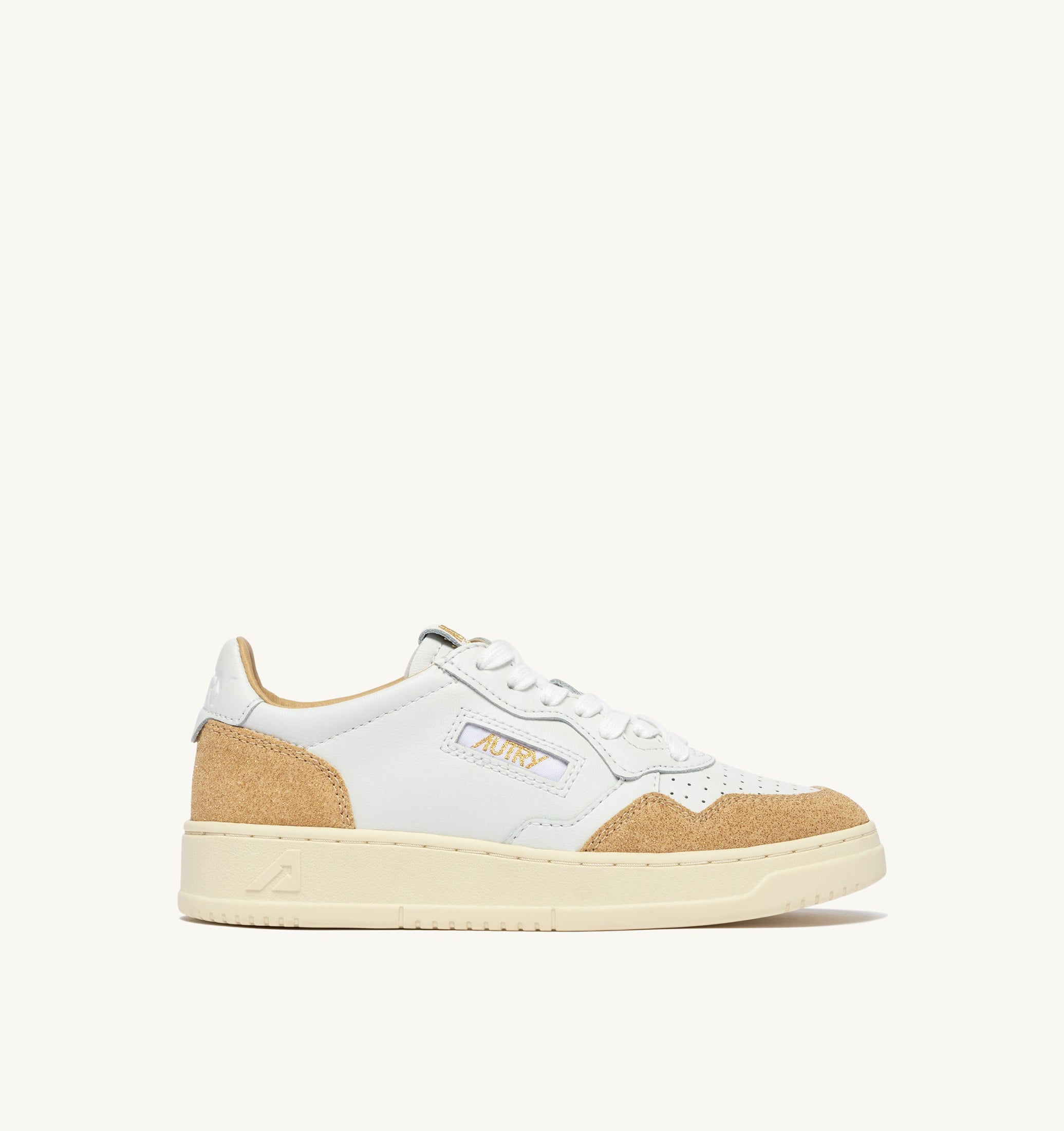 BASKETS MEDALIST LOW EN CUIR BLANC ET STARS ÉCRU
