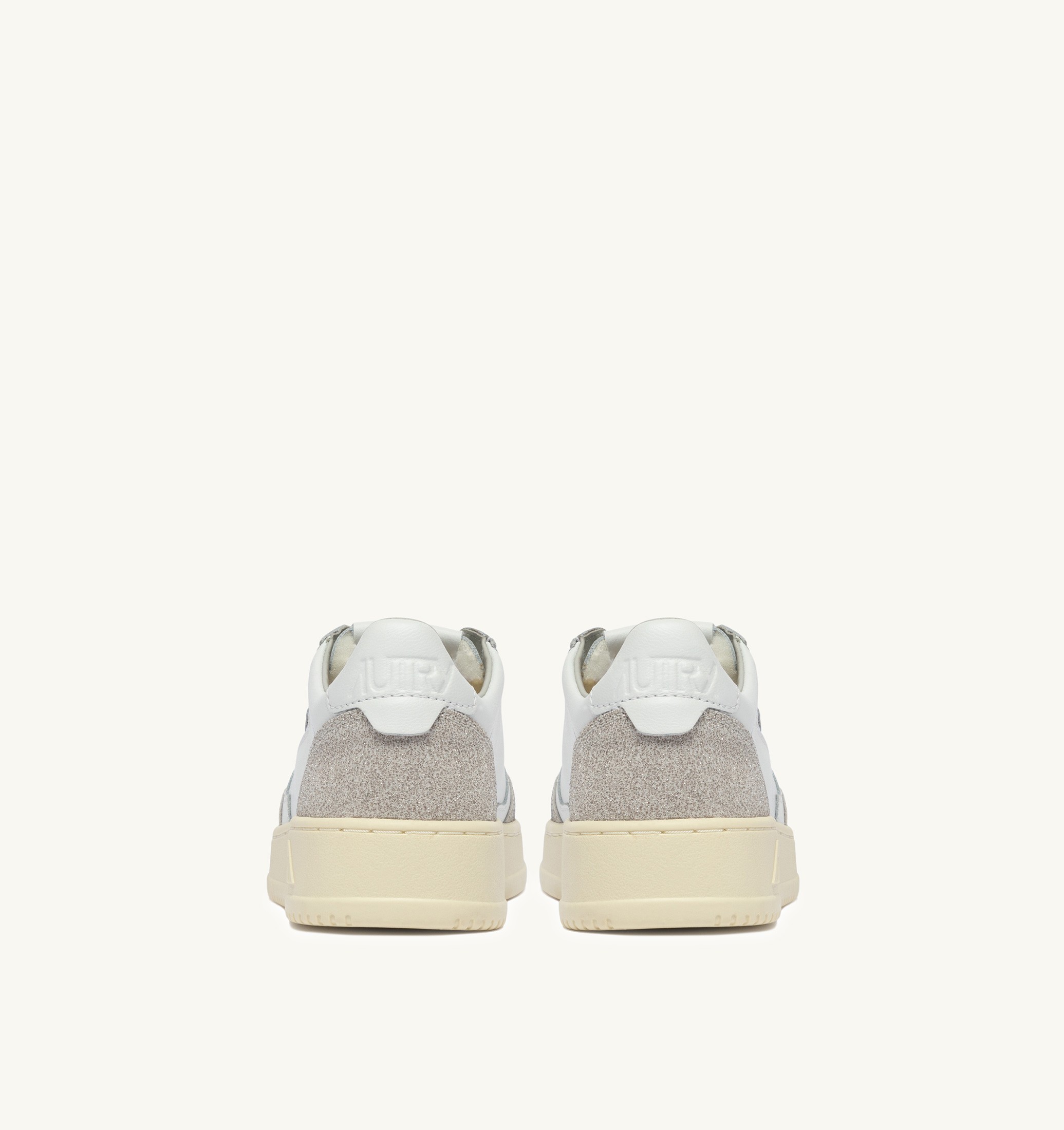 BASKETS MEDALIST LOW EN CUIR BLANC ET STARS GRIS