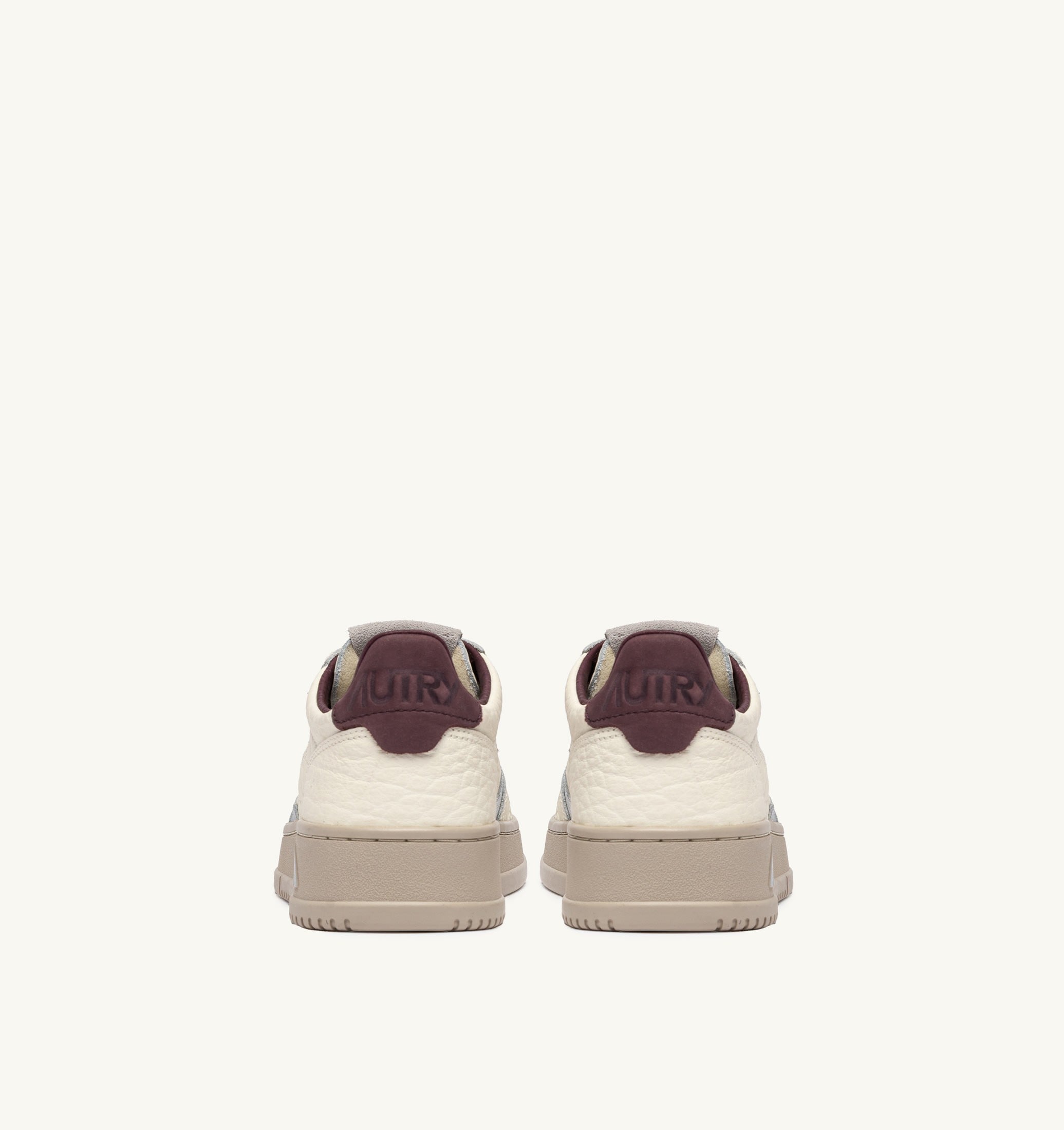 BASKETS MEDALIST LOW EN CUIR FIG ET ARGENT