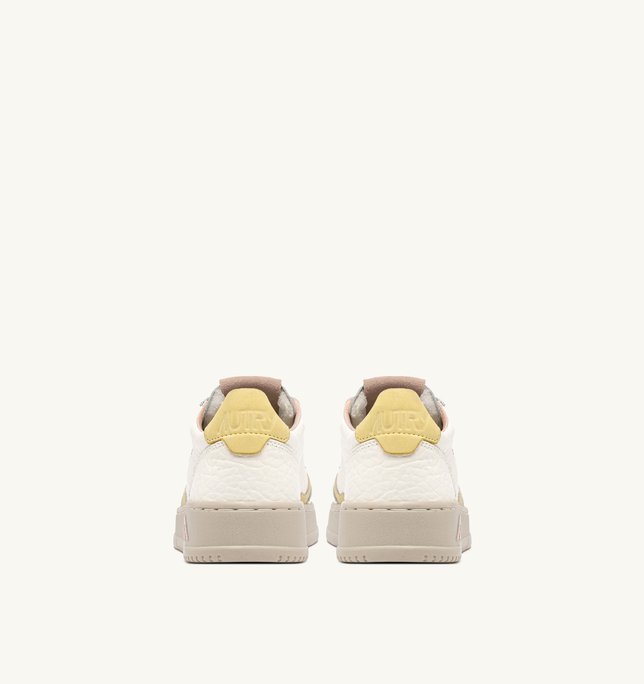 BASKETS MEDALIST LOW EN CUIR LEMON MERINGUE ET SILK
