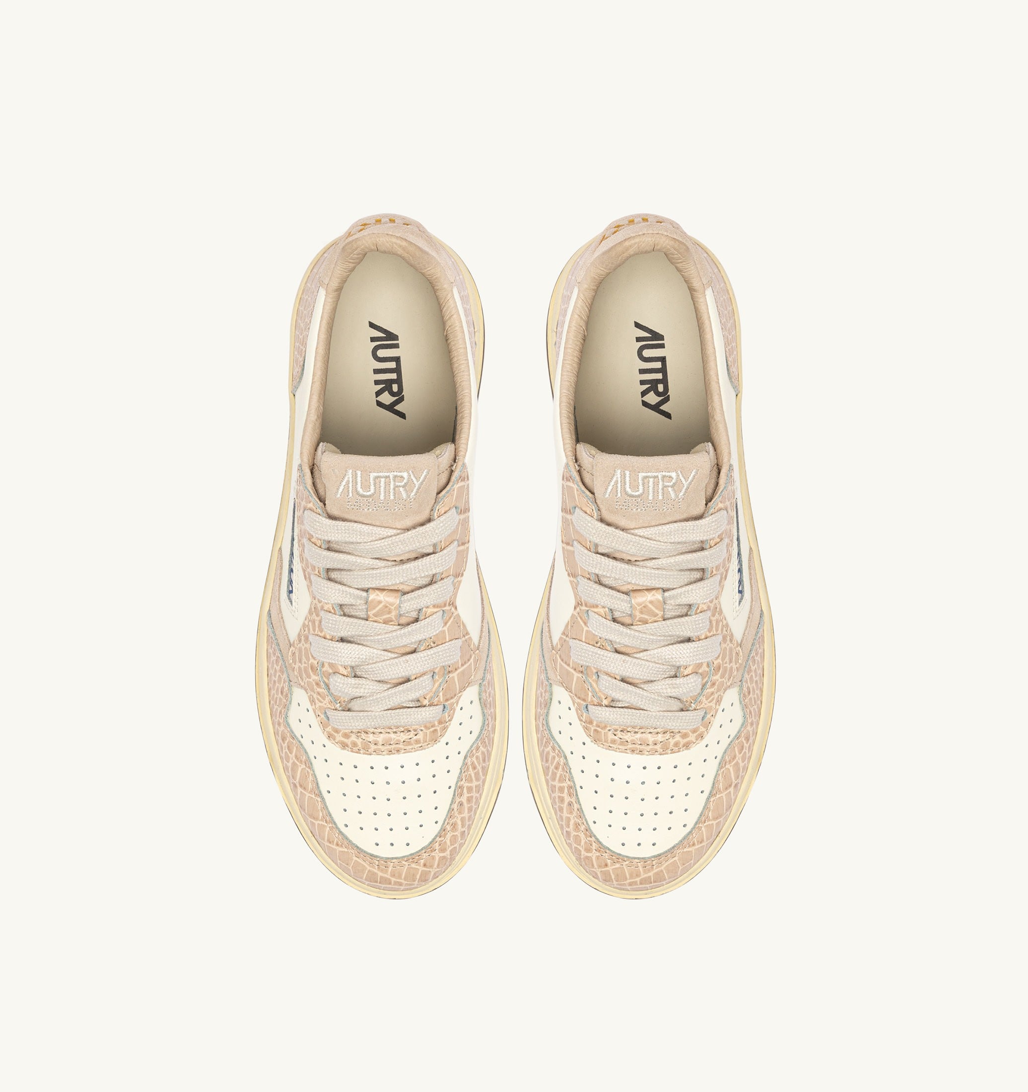 BASKETS MEDALIST LOW EN CUIR MARSHMALLOW ET IVOIRE