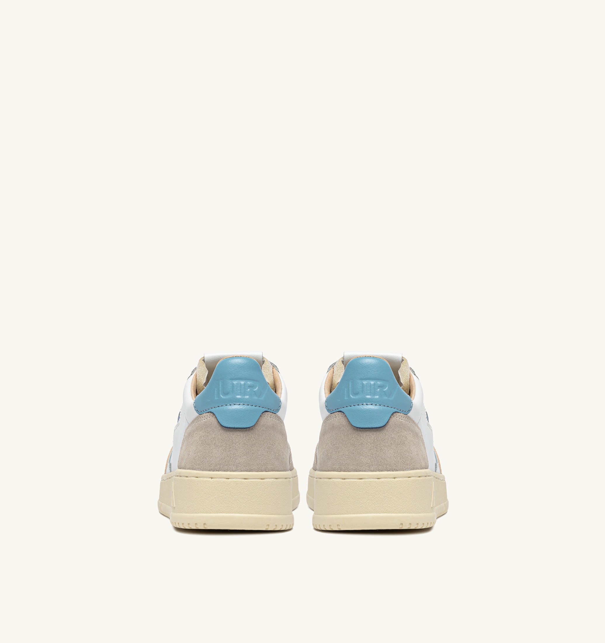 BASKETS MEDALIST LOW EN DAIM ET CUIR BLANC ET FORGET ME NOT