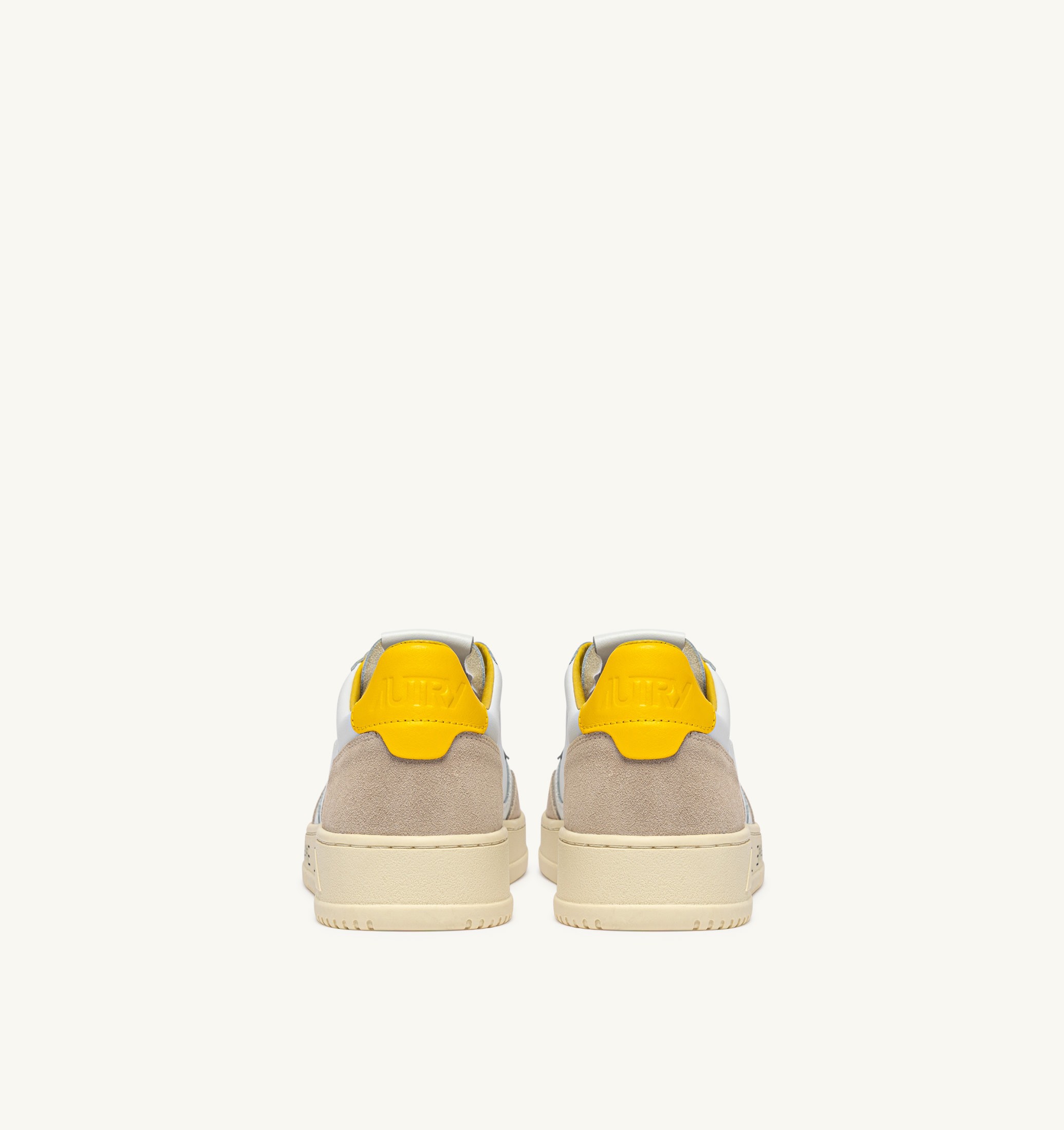 BASKETS MEDALIST LOW EN DAIM ET CUIR BLANC ET SLICKER AVEC LETTERING