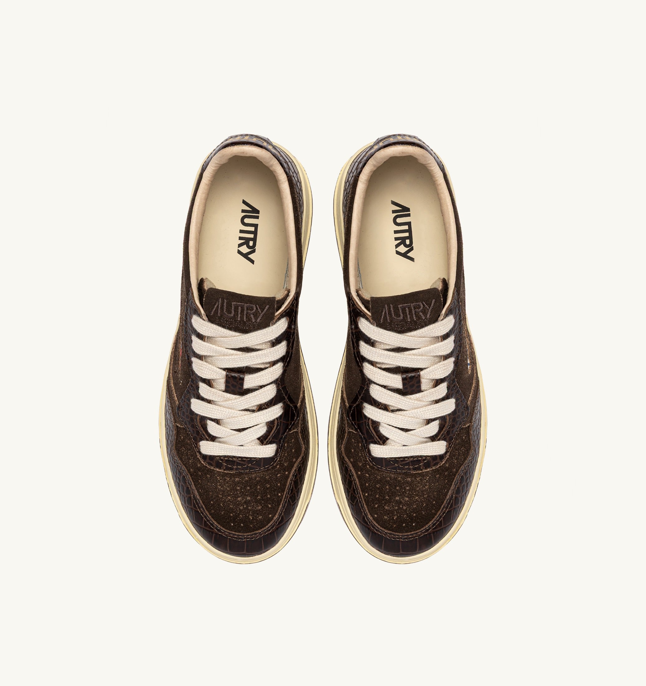 BASKETS MEDALIST LOW EN DAIM ET CUIR MUSTANG ET MARRON