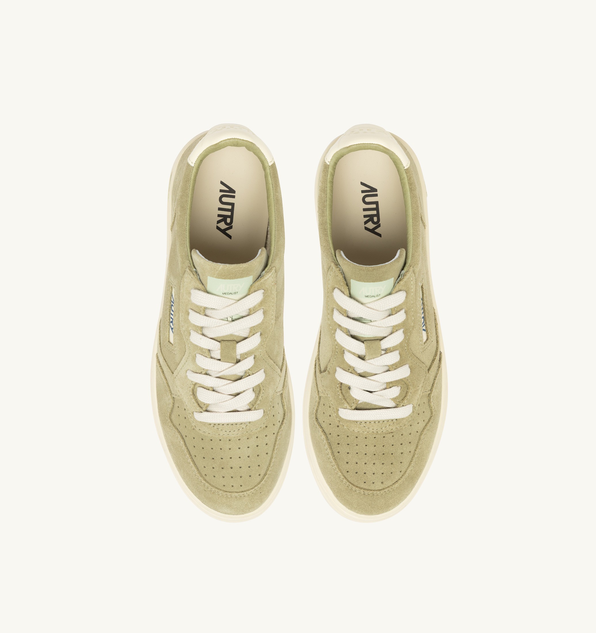 BASKETS MEDALIST LOW EN DAIM GRAY GREEN ET BLANC
