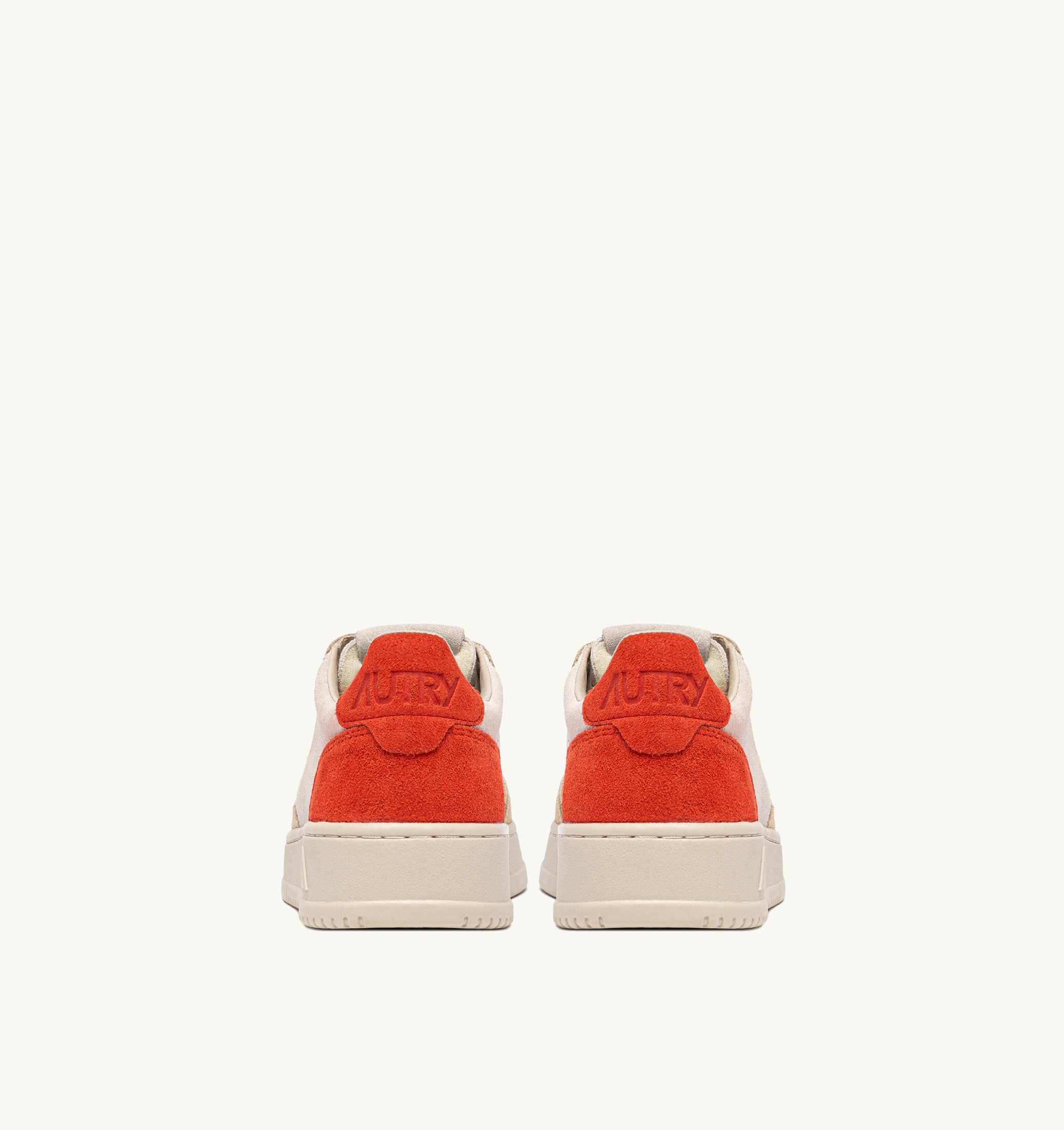 BASKETS MEDALIST LOW TRICOLORE EN DAIM BLANC SAND ET FEU