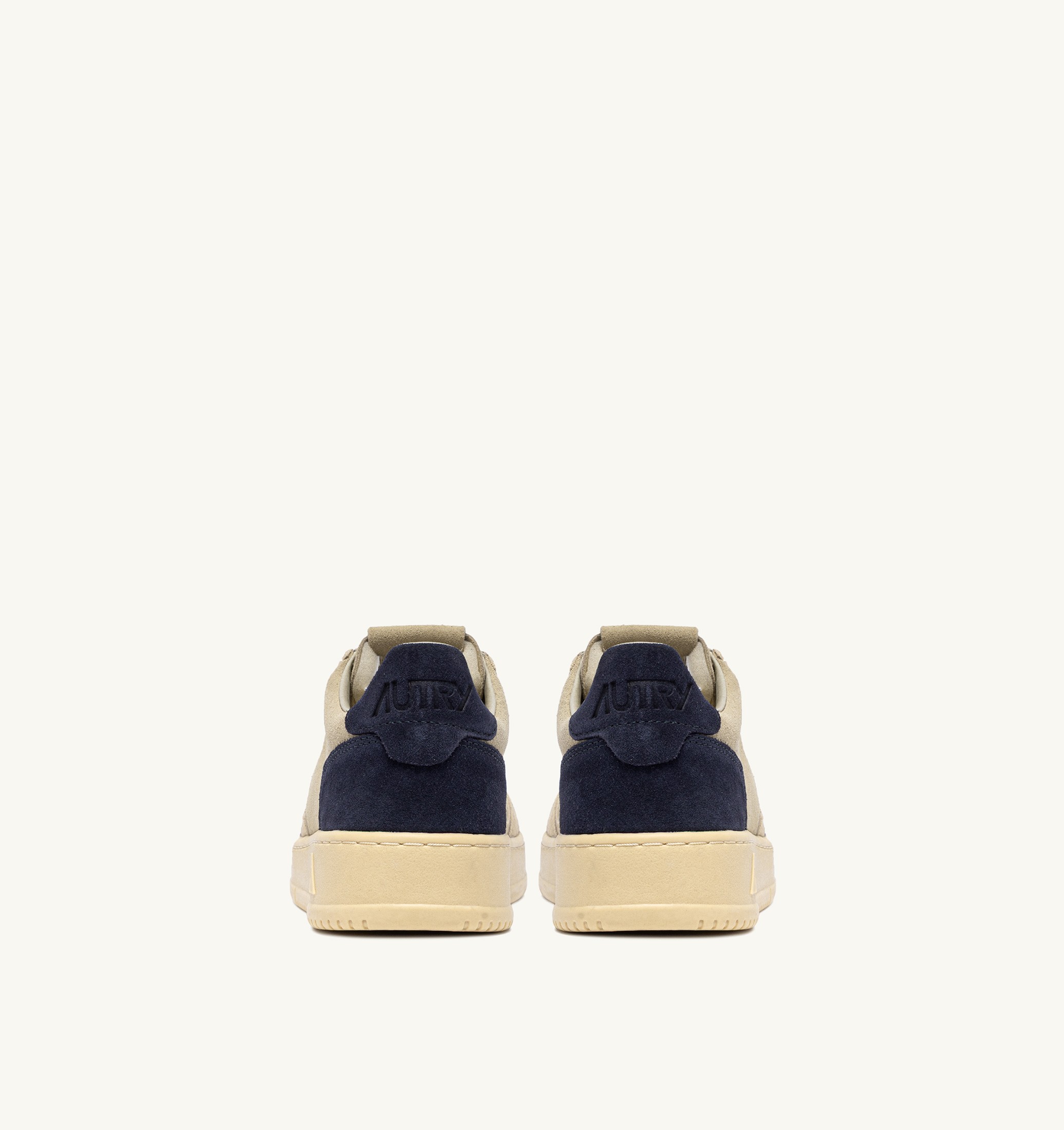 BASKETS MEDALIST LOW TRICOLORE EN DAIM ÉCRU PAPYRUS ET BLUE SPACE