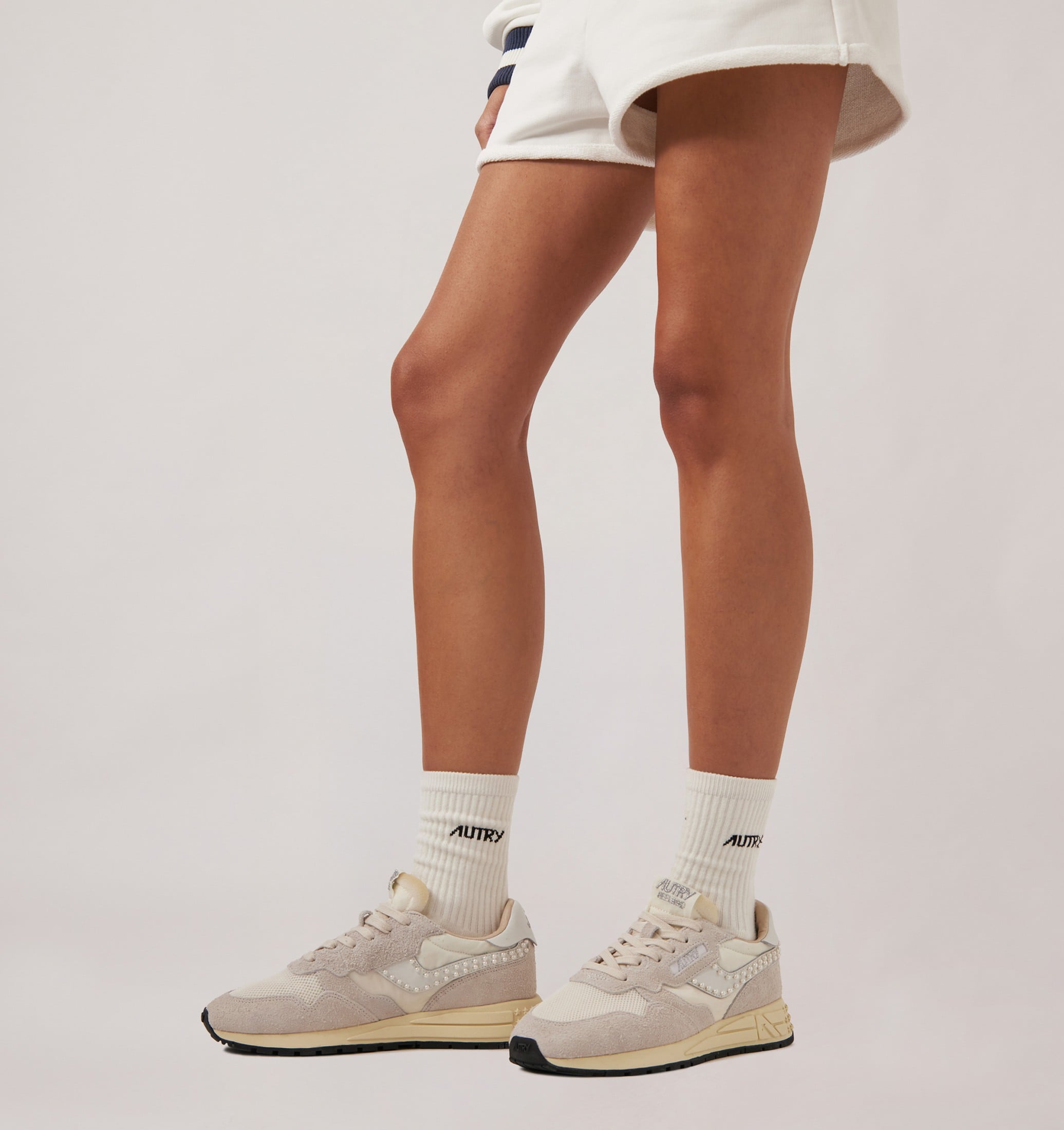 BASKETS REELWIND LOW EN NYLON ET DAIM BLANC