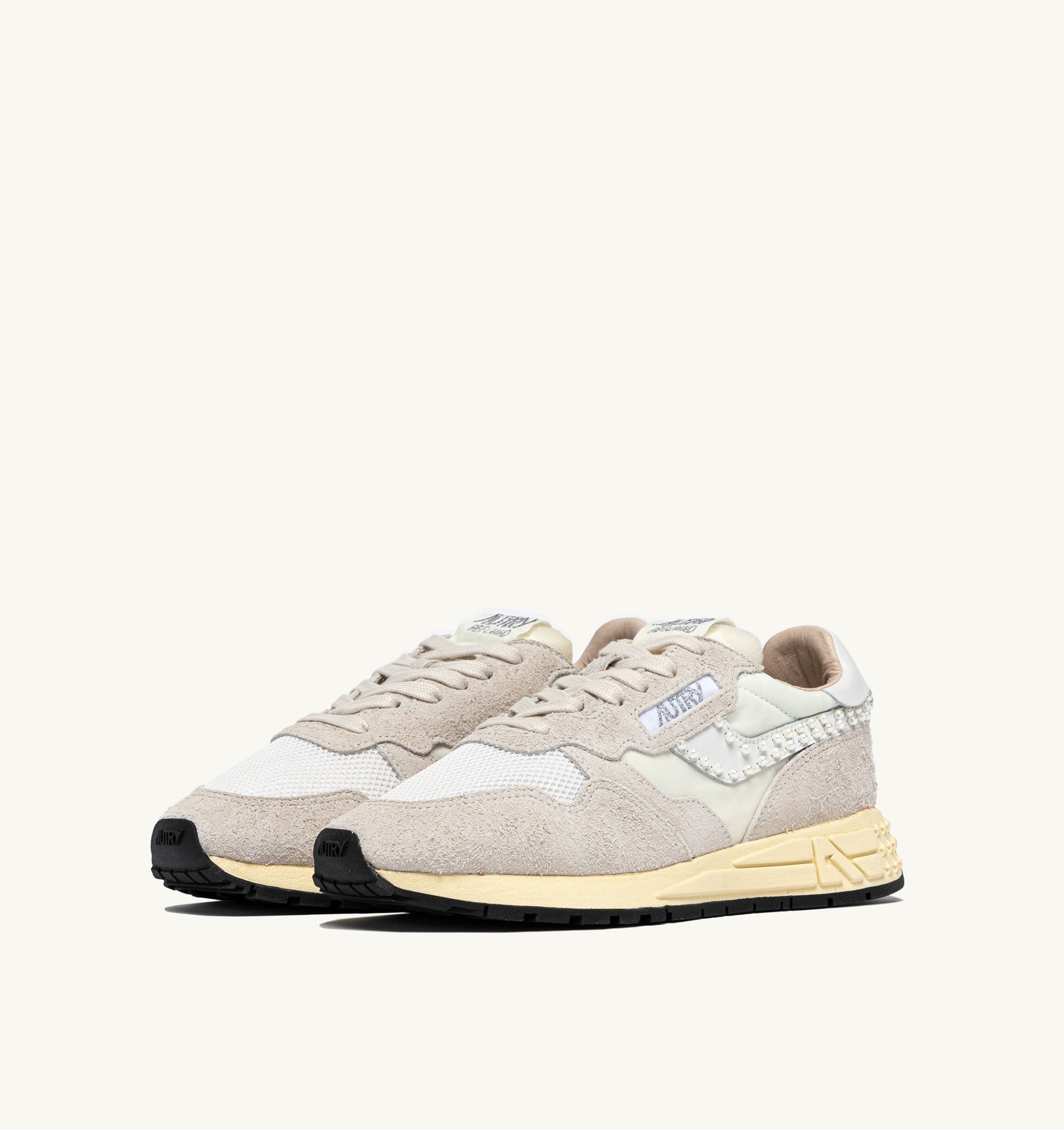 BASKETS REELWIND LOW EN NYLON ET DAIM BLANC