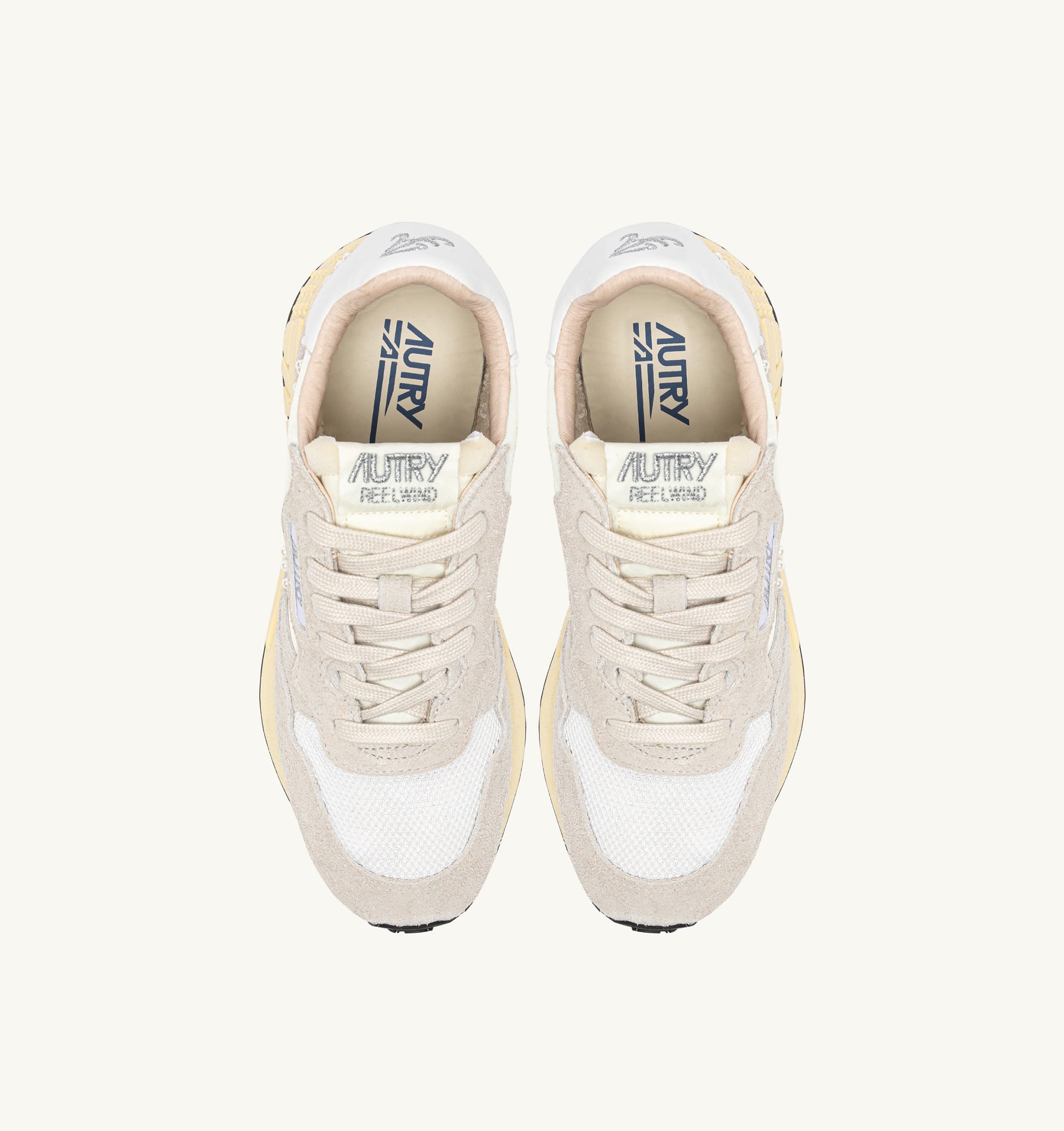 BASKETS REELWIND LOW EN NYLON ET DAIM BLANC