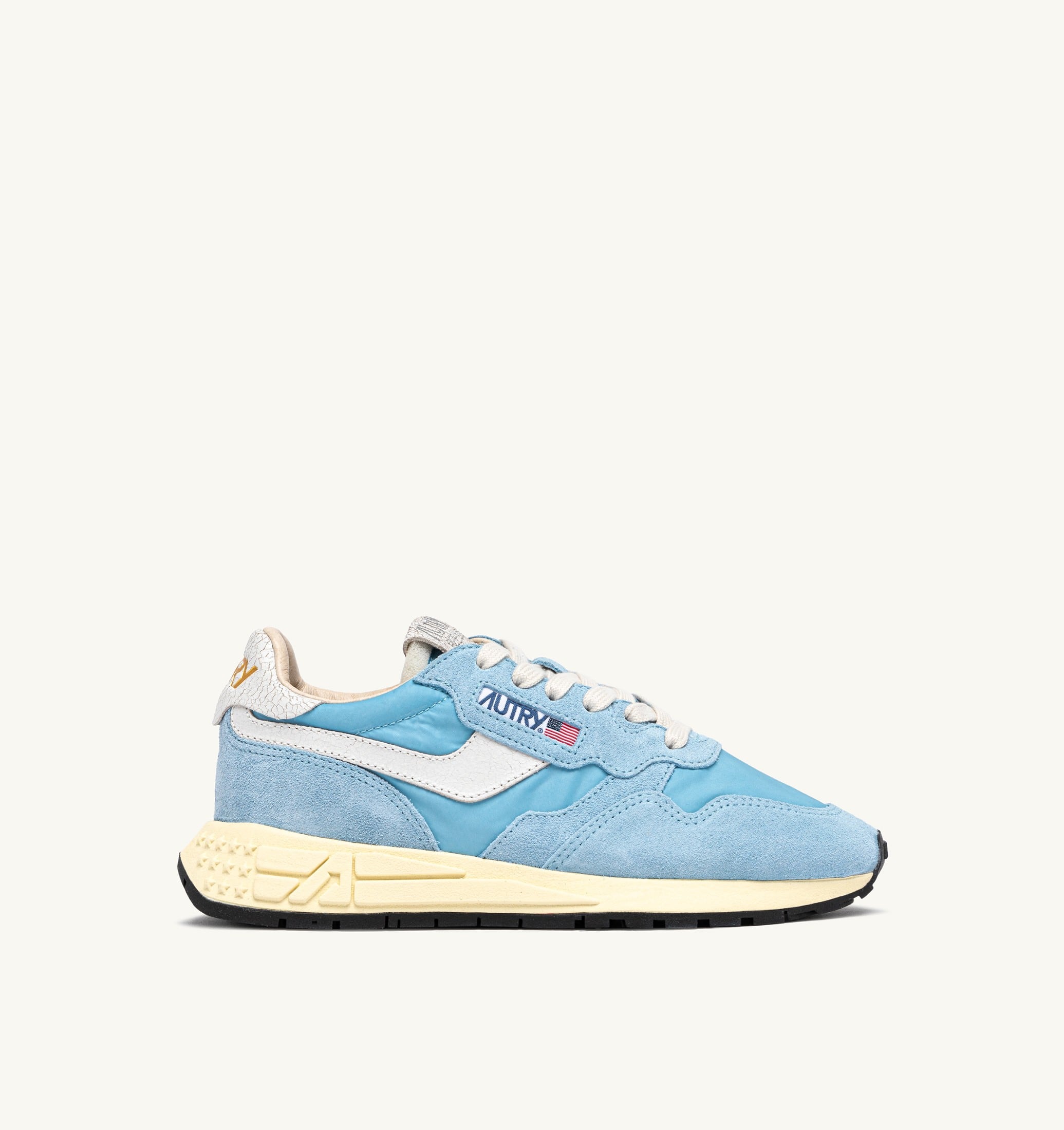 BASKETS REELWIND LOW EN NYLON ET DAIM BLANC ET FORGET ME NOT