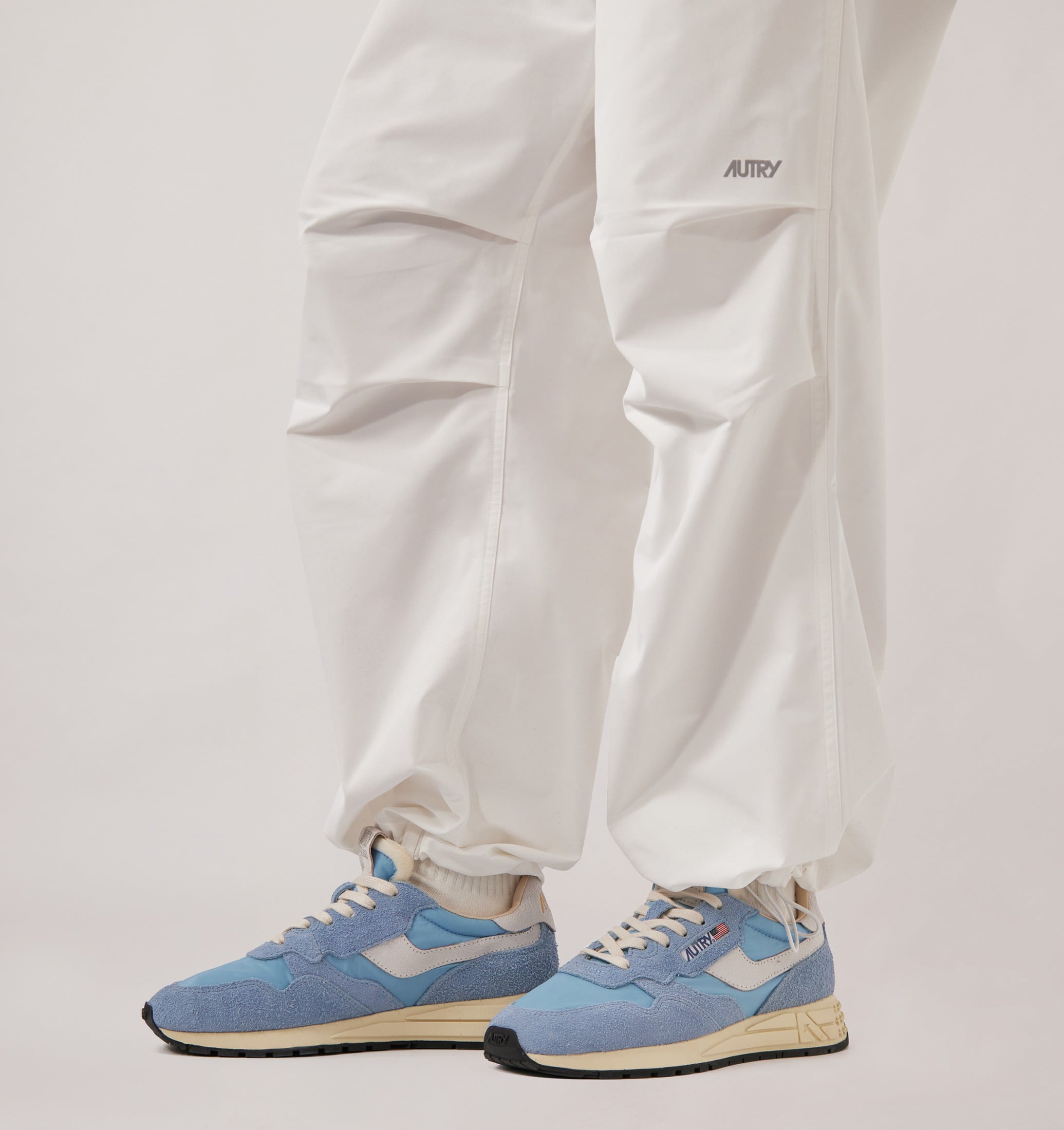 BASKETS REELWIND LOW EN NYLON ET DAIM BLANC ET FORGET ME NOT
