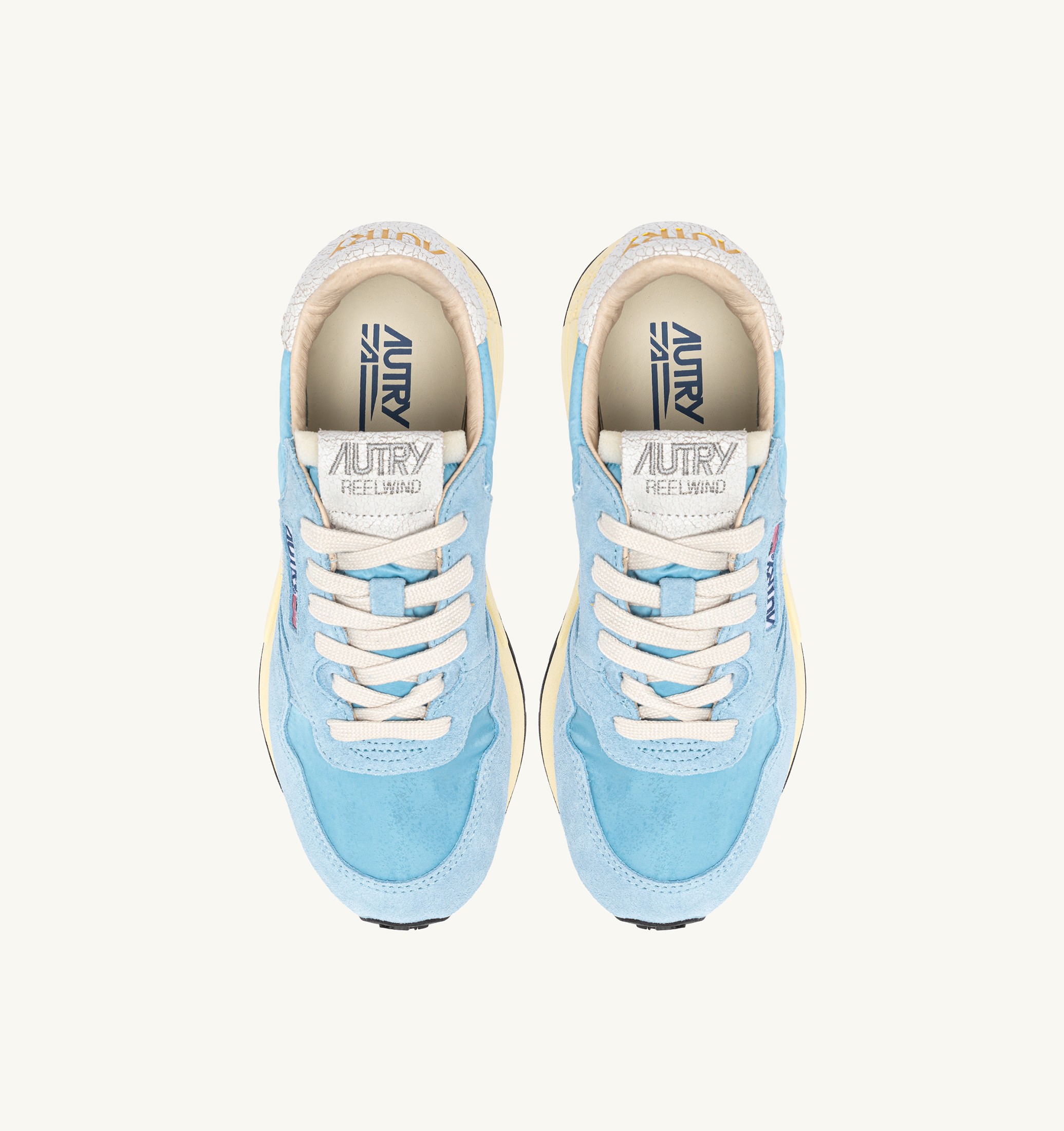BASKETS REELWIND LOW EN NYLON ET DAIM BLANC ET FORGET ME NOT