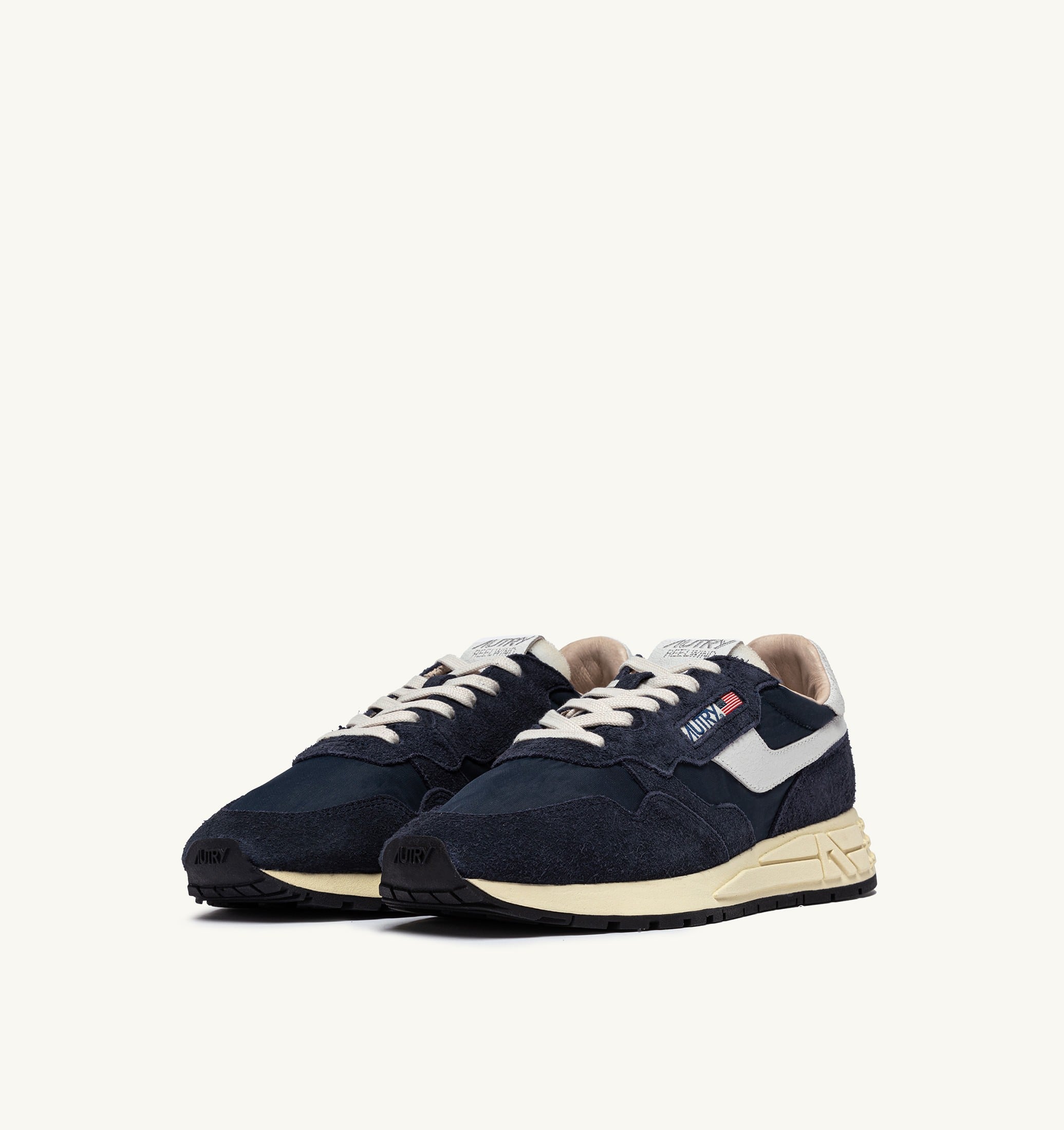 BASKETS REELWIND LOW EN NYLON ET DAIM BLUE SPACE ET BLANC
