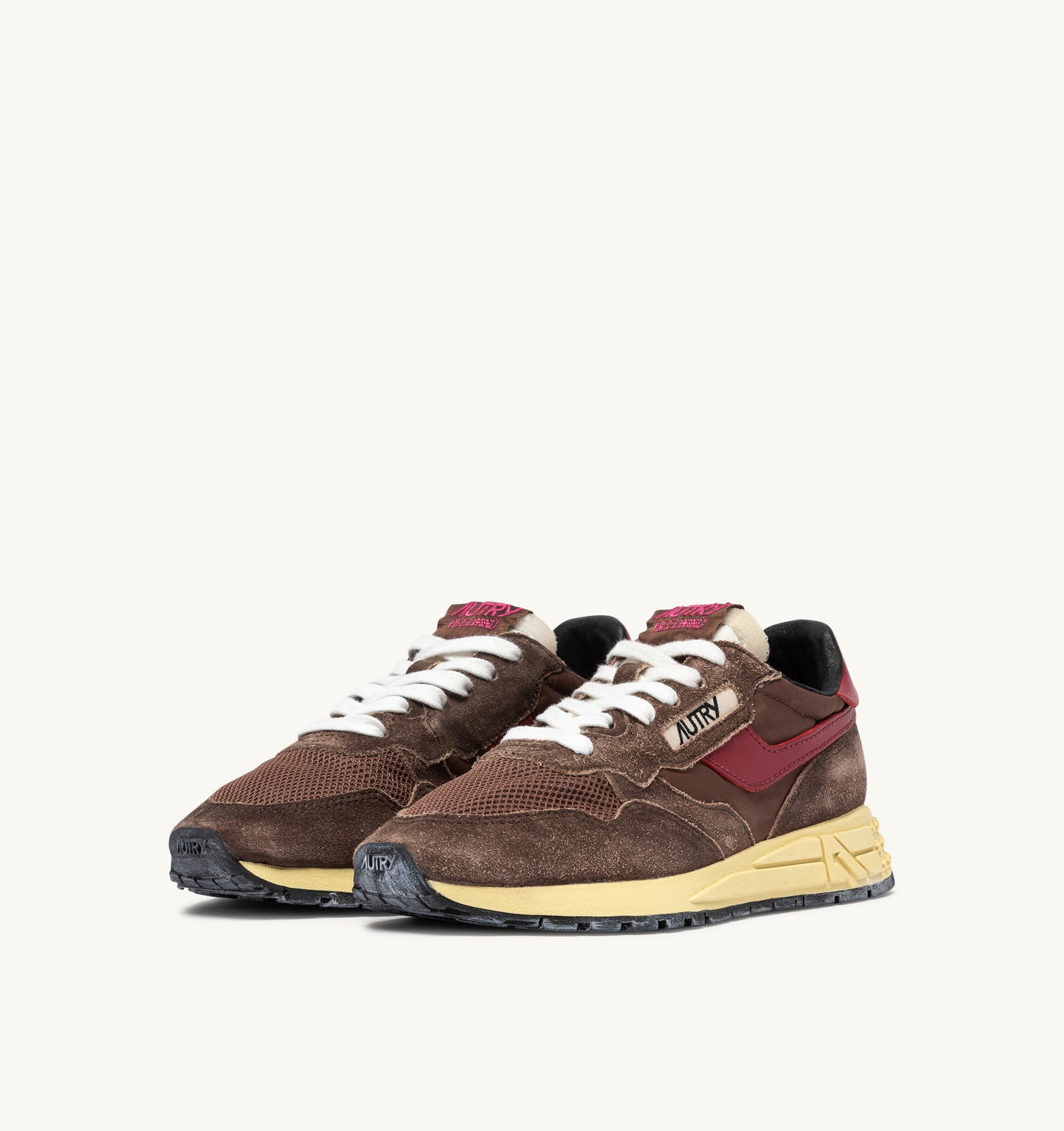BASKETS REELWIND LOW EN NYLON ET DAIM COFFEE SUGAR ET DEEP CLARET