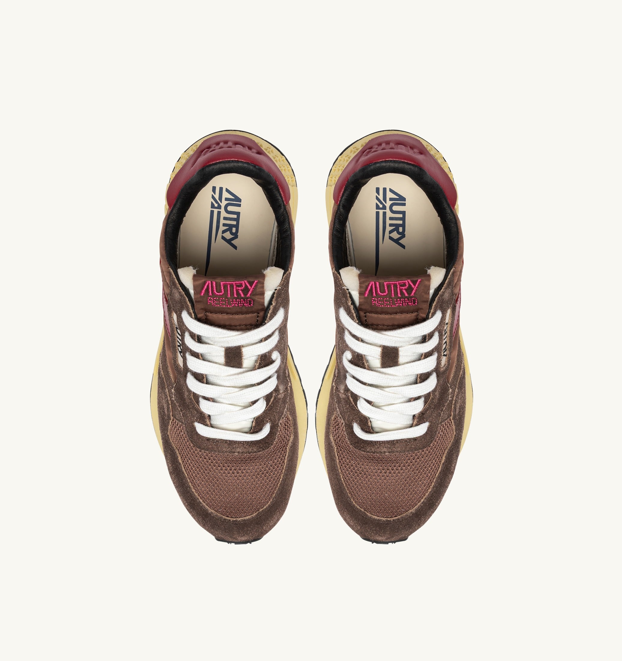 BASKETS REELWIND LOW EN NYLON ET DAIM COFFEE SUGAR ET DEEP CLARET