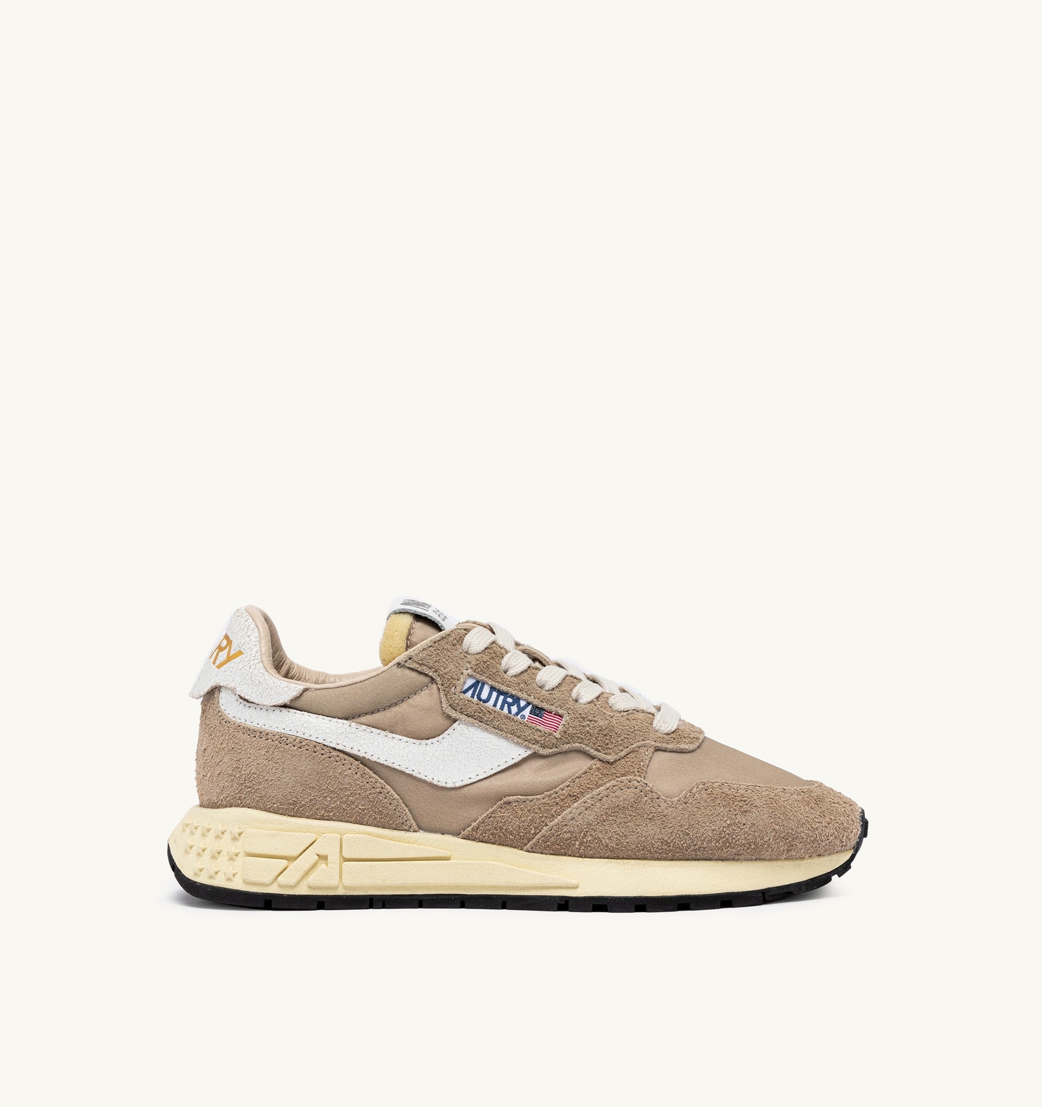 BASKETS REELWIND LOW EN NYLON ET DAIM PEPPER ET BLANC