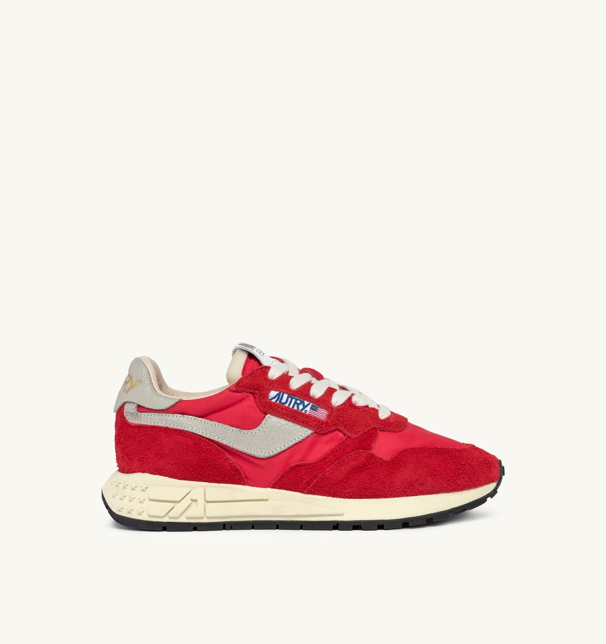 BASKETS REELWIND LOW EN NYLON ET DAIM ROUGE